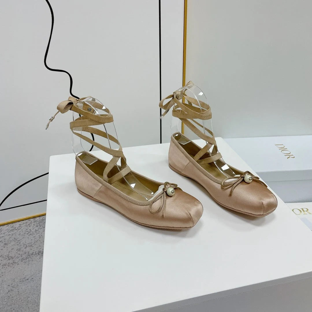 Dior 2026 Grosgrain D-Joy Ballet Flats Satin 966604