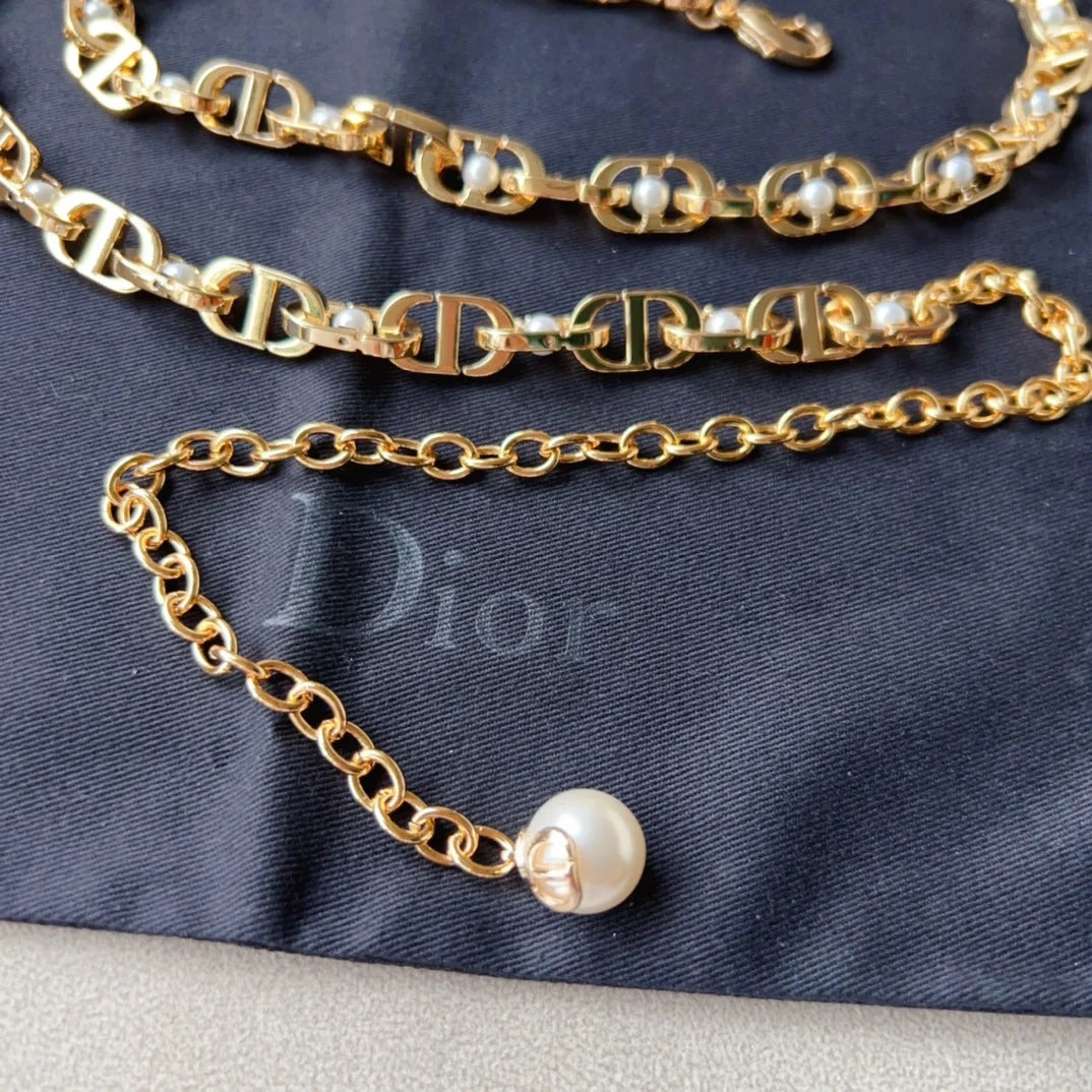 Dior 2026 Pearl Link Chain Belt 206370