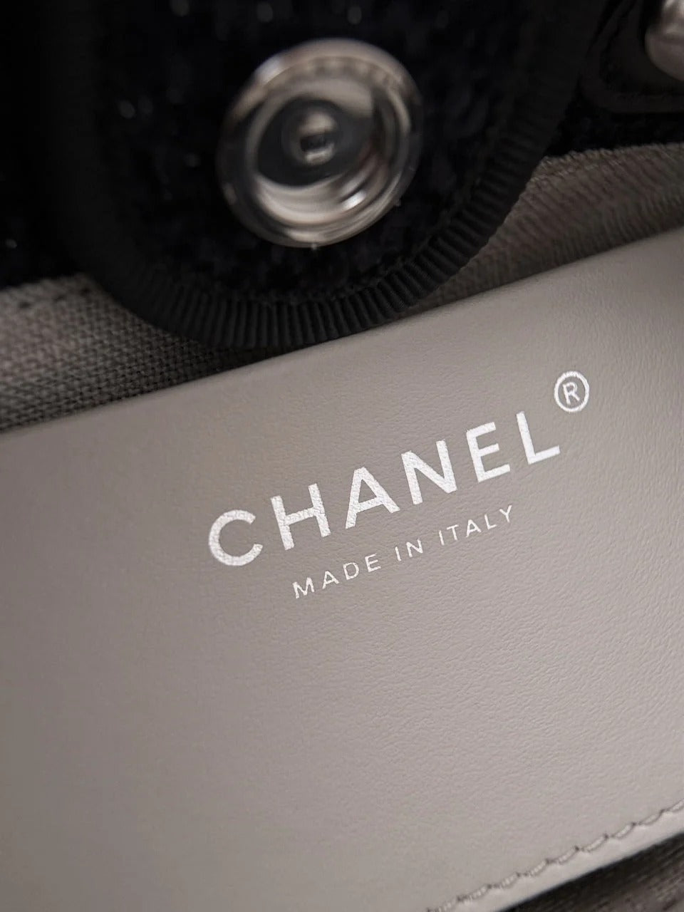 Chanel 2026 Mini Deauville Tote Bag 24cm Black Wool Leather Canvas