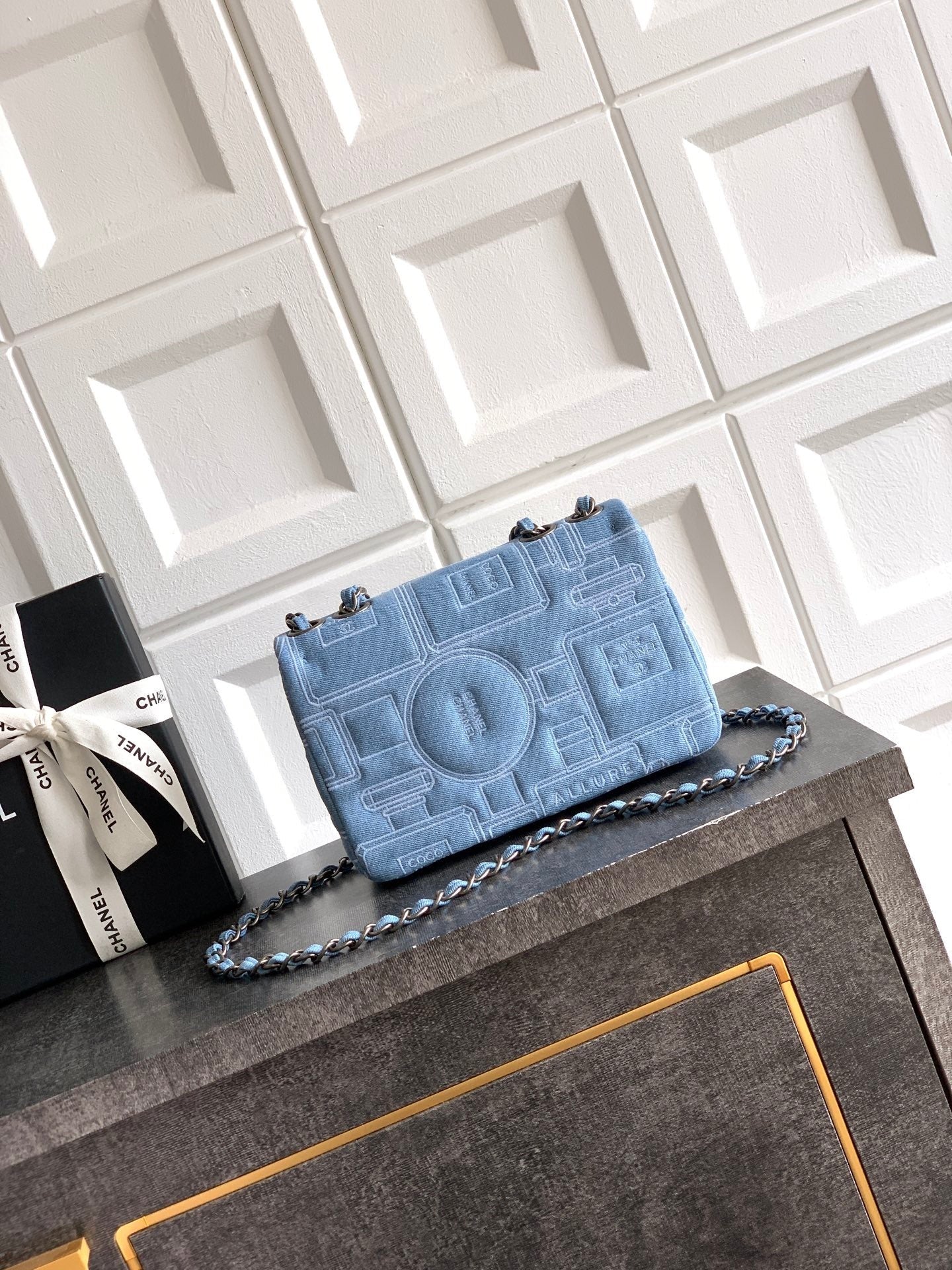 CC 2026 Flap Bag 20cm and 25cm Blue Denim Leather
