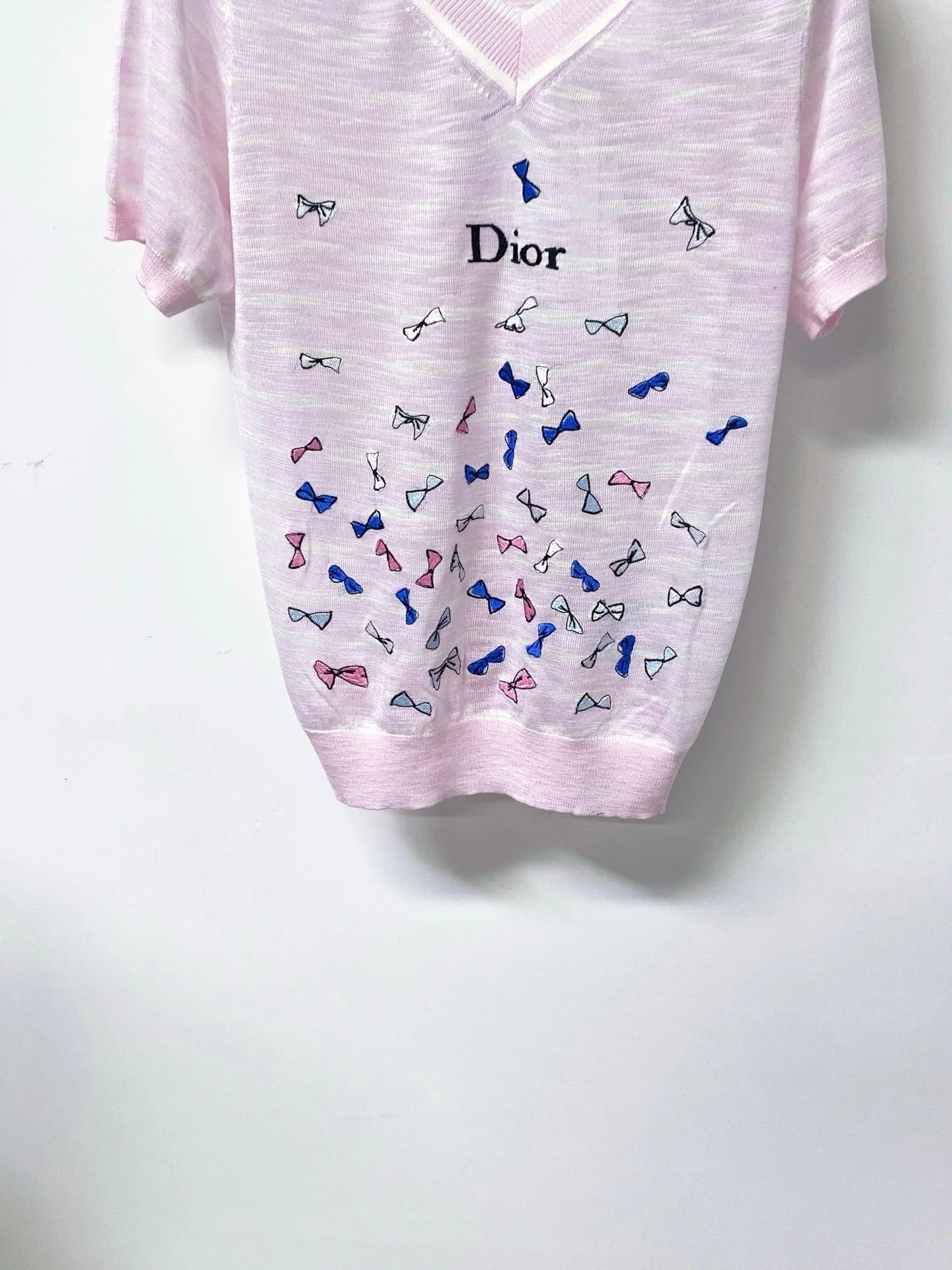 Dior 2026 Striped V-neck Short-Sleeve Shirt Viscosa 487999