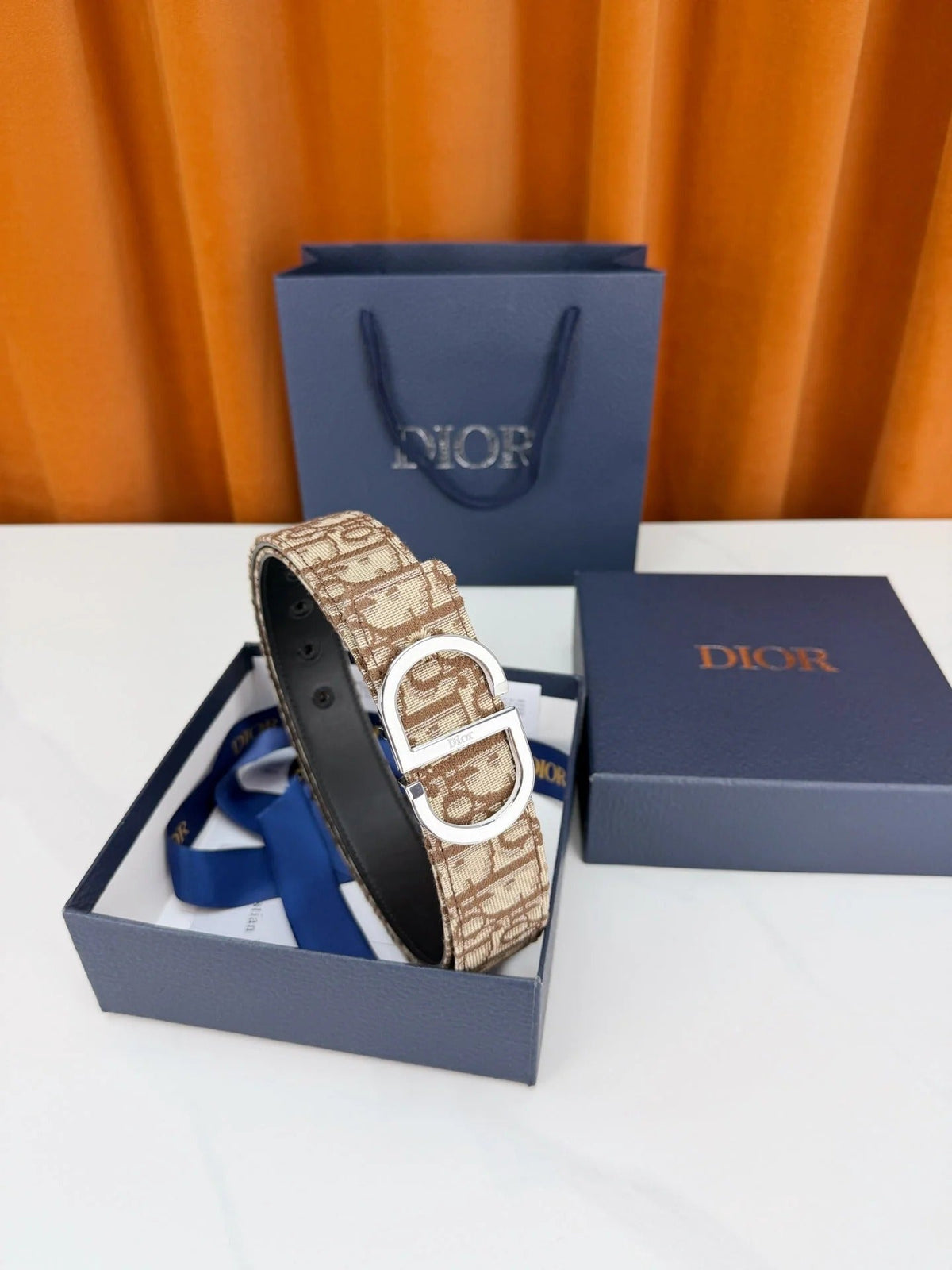 Dior 2026 Oblique Reversible Belt 35mm Canvas