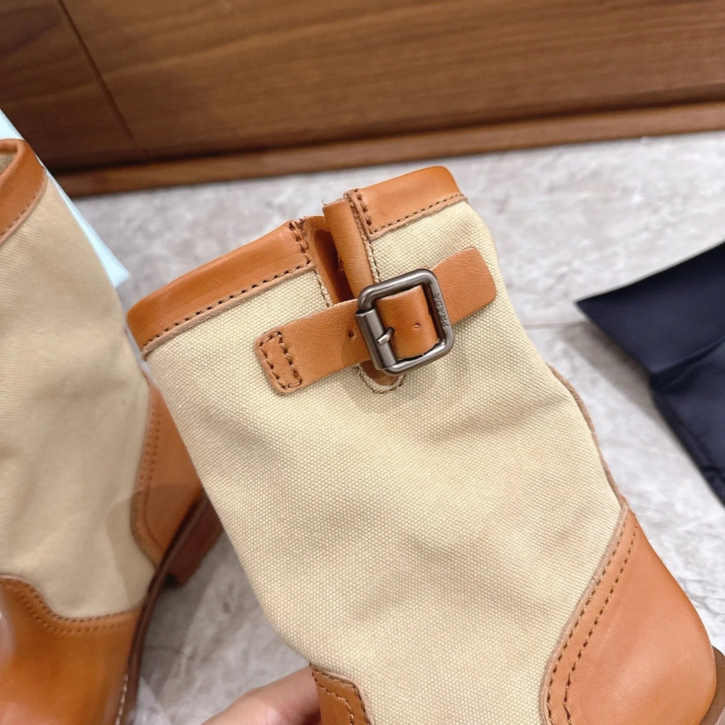 Prada 2026 Boot Canvas Leather 858061