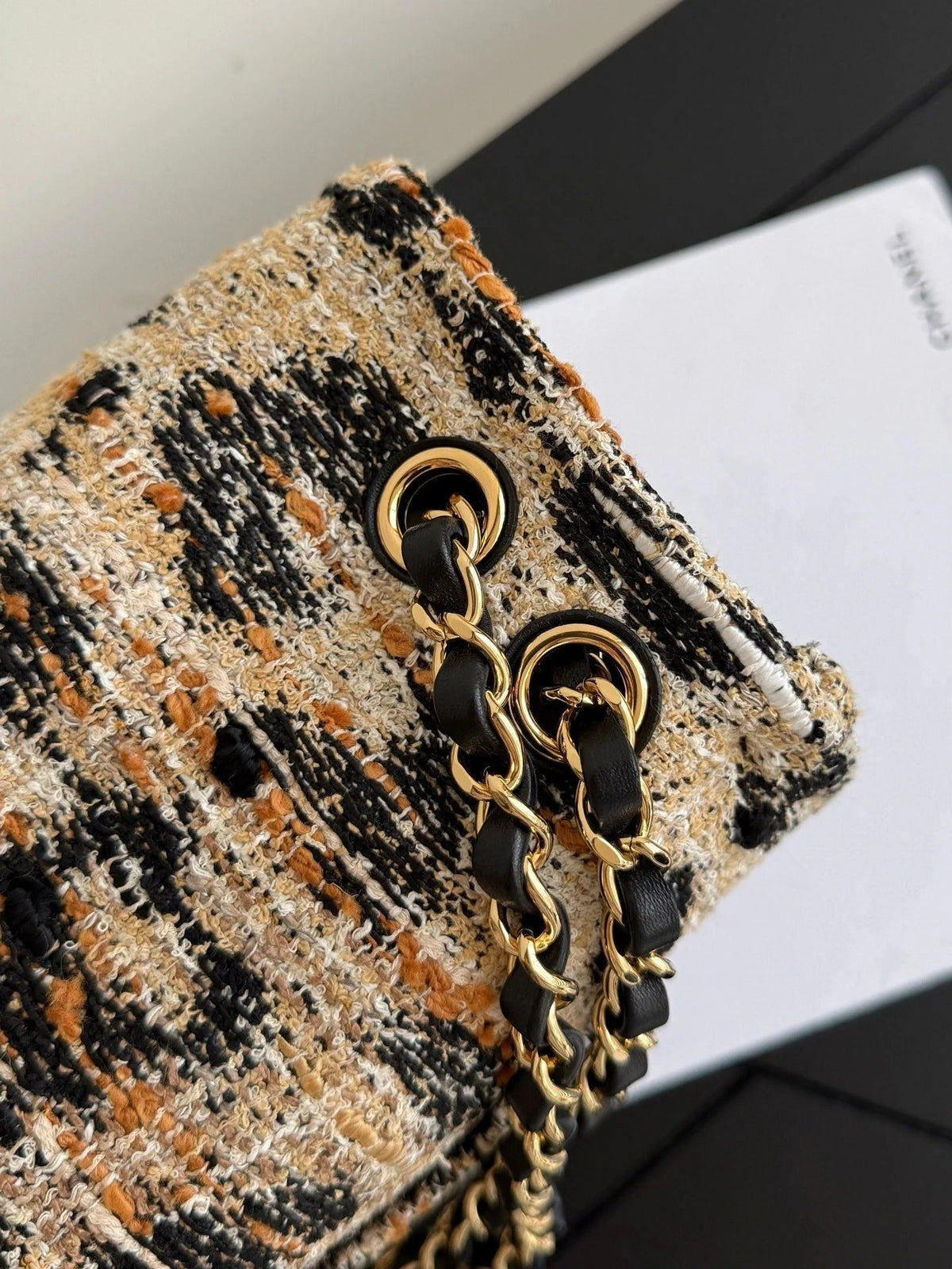 Chanel 2026 Leopard Print Flap Bag Tweed Calfskin