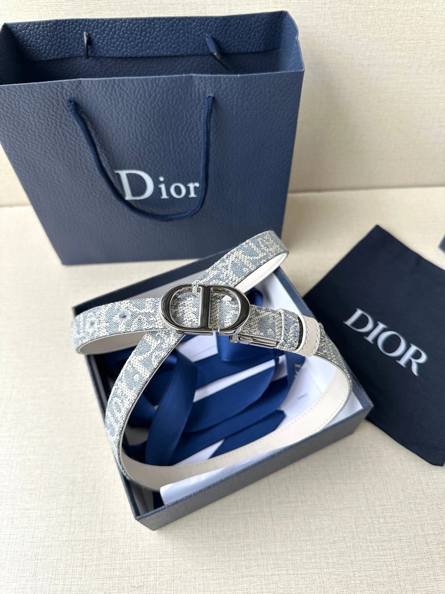Dior 2026 30 Montaigne Reversible Belt 20mm Canvas