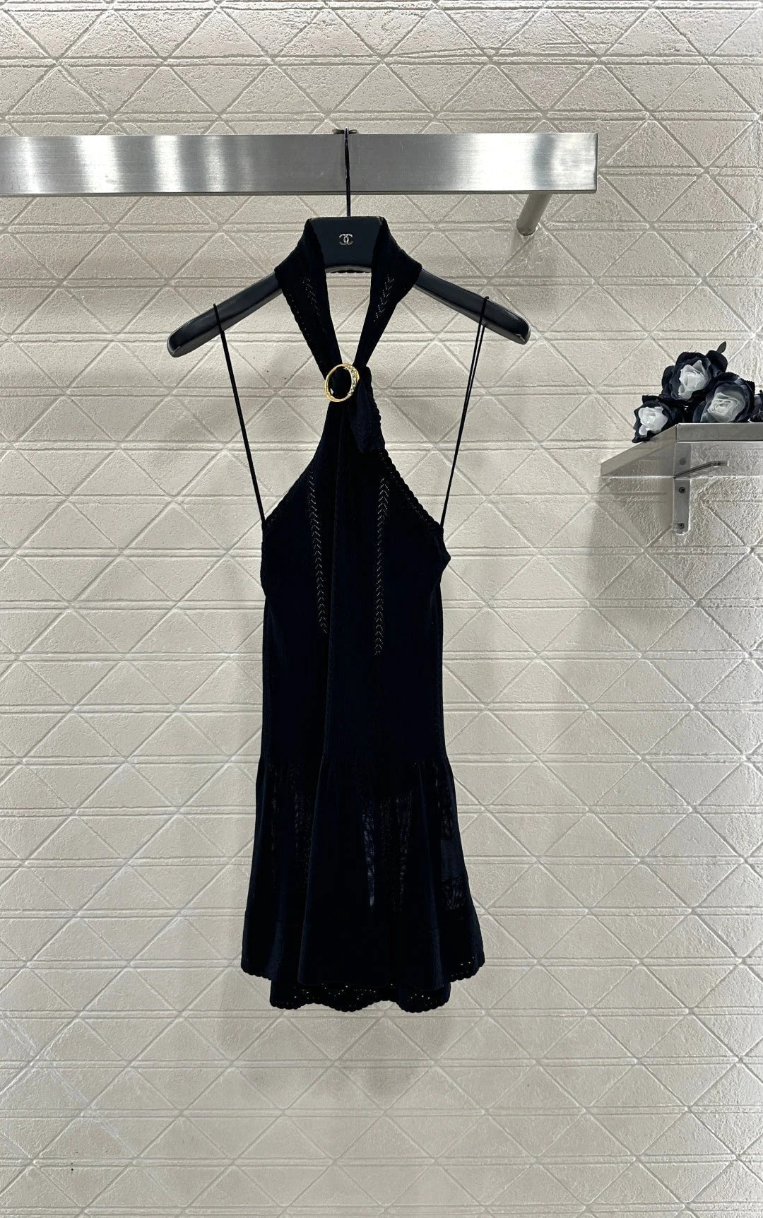 CHANEL 25S KNITTED HALTER TANK TOP 603