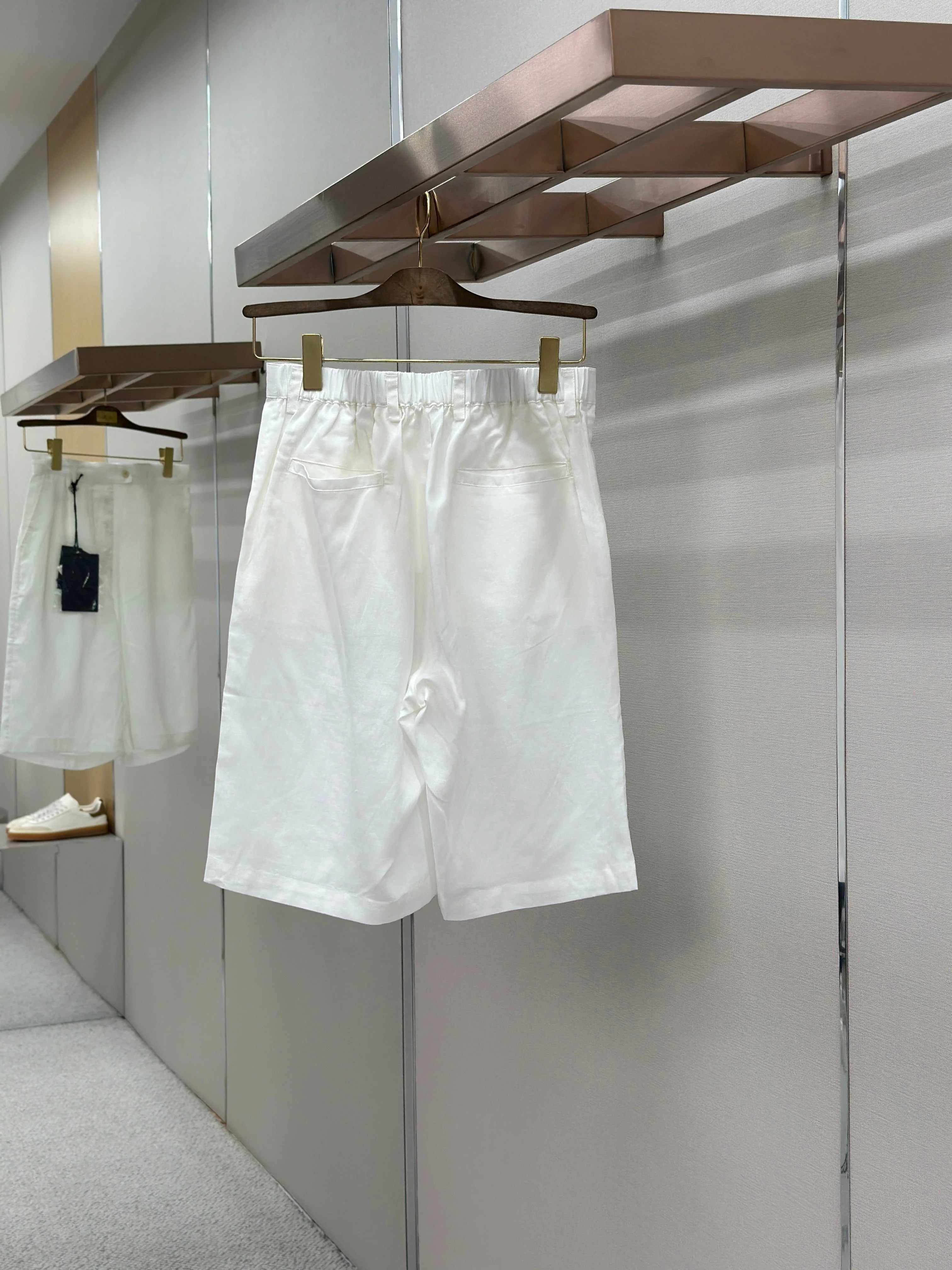 PRA 2026 Men's Linen Shorts White Fabric 917701