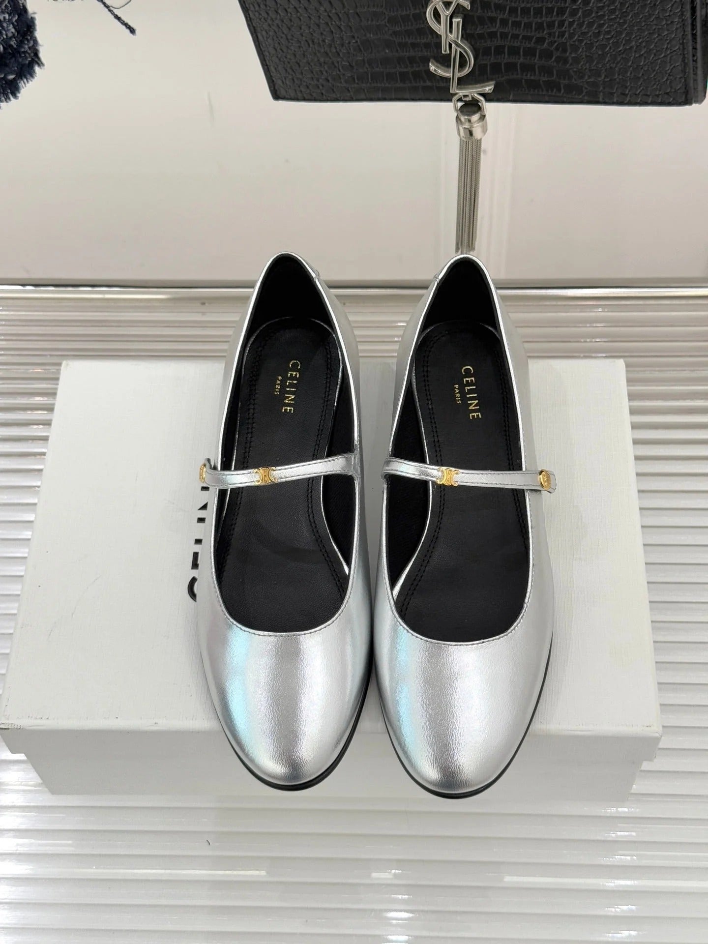 Celine 26 Mary-Jane Ballet Flats Leather 755874