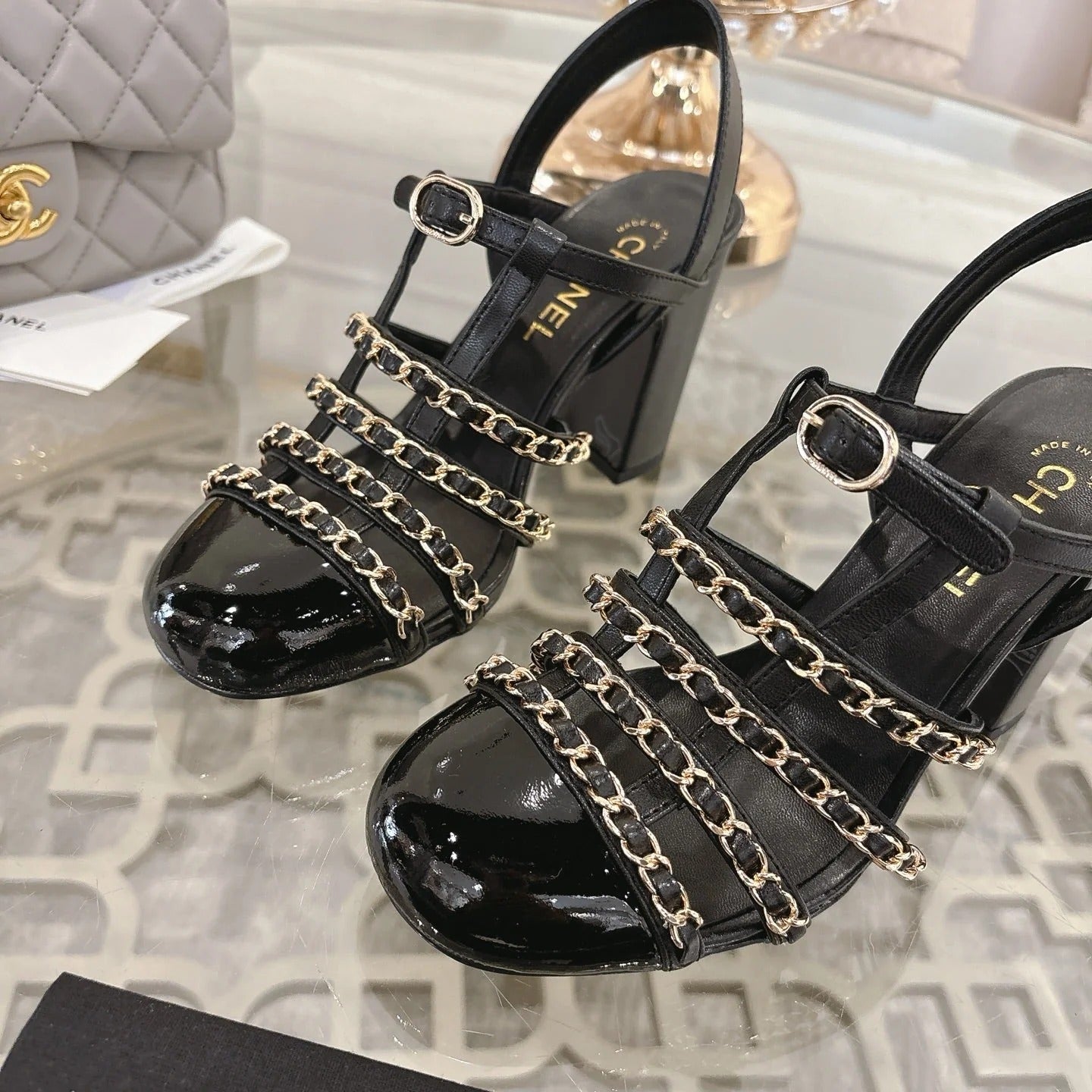 Chanel 2026 High-Heeled Sandals 8.5cm Lambskin Sheepskin 834423