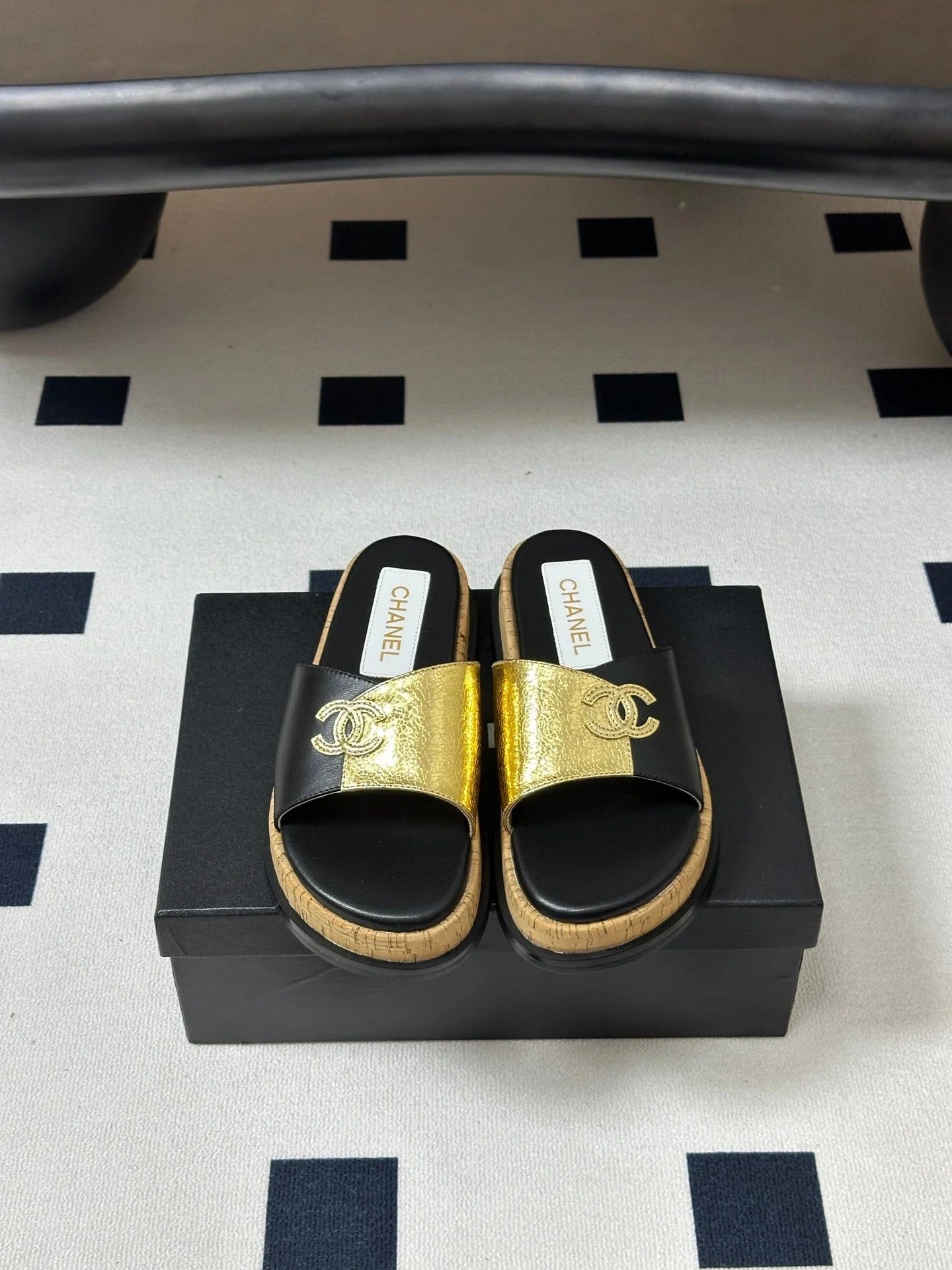Chanel 2026 Double C Buckle Platform Sandals Sheepskin 834735