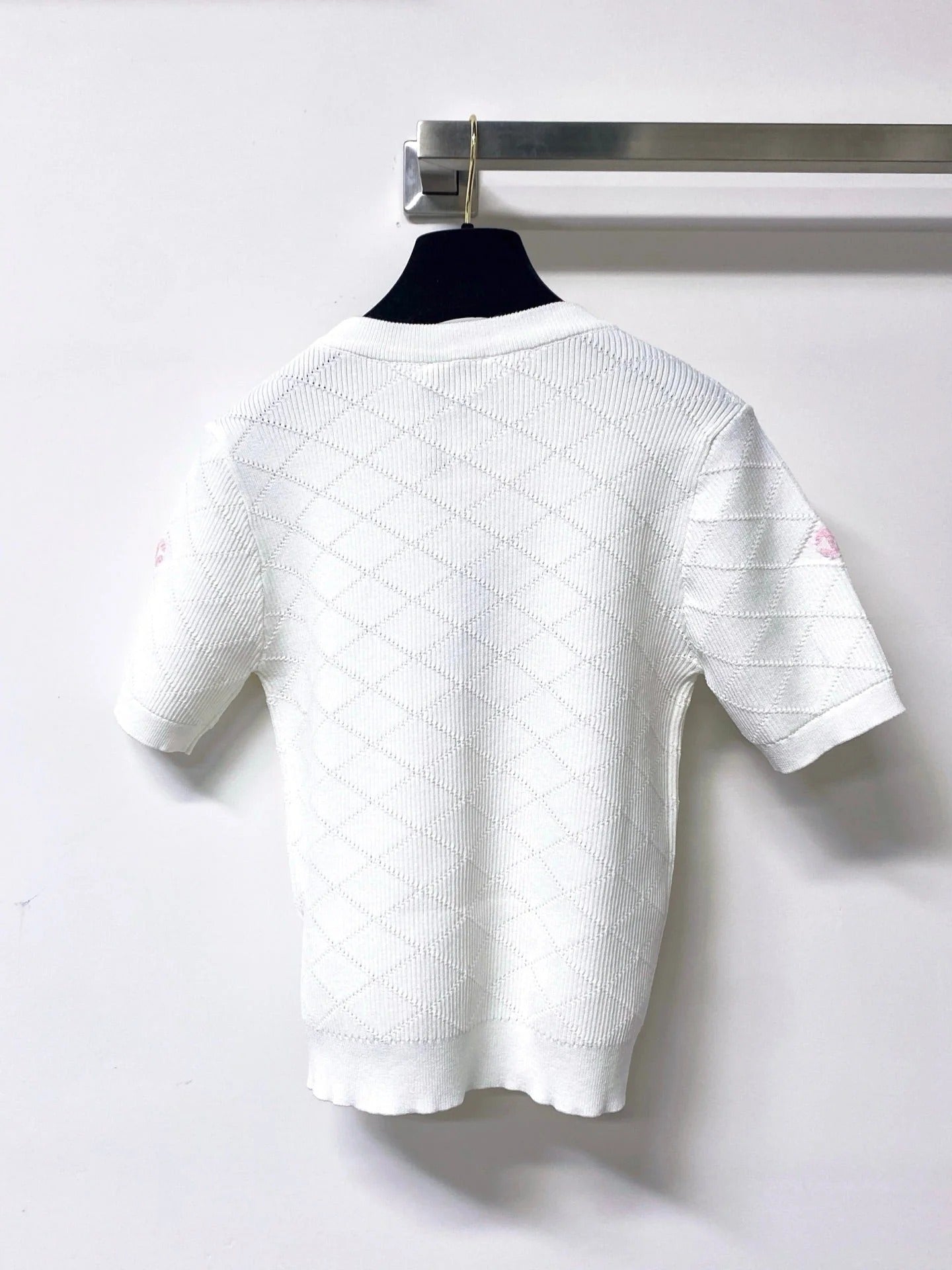 Chanel 2026 Short-Sleeve Shirt White Logo Wool 310325