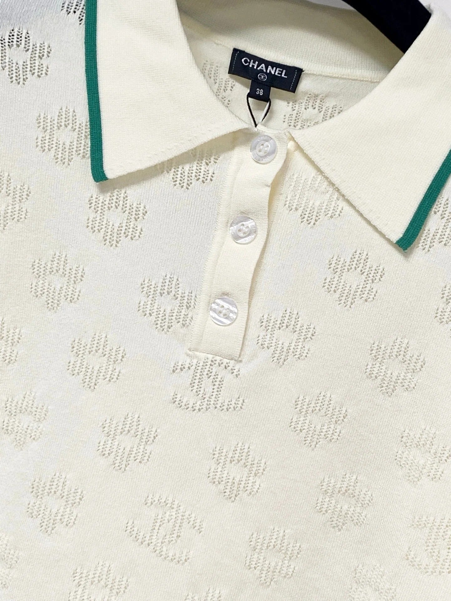 Chanel 2026 Short-Sleeve Knit Polo Shirt Cotton 479910