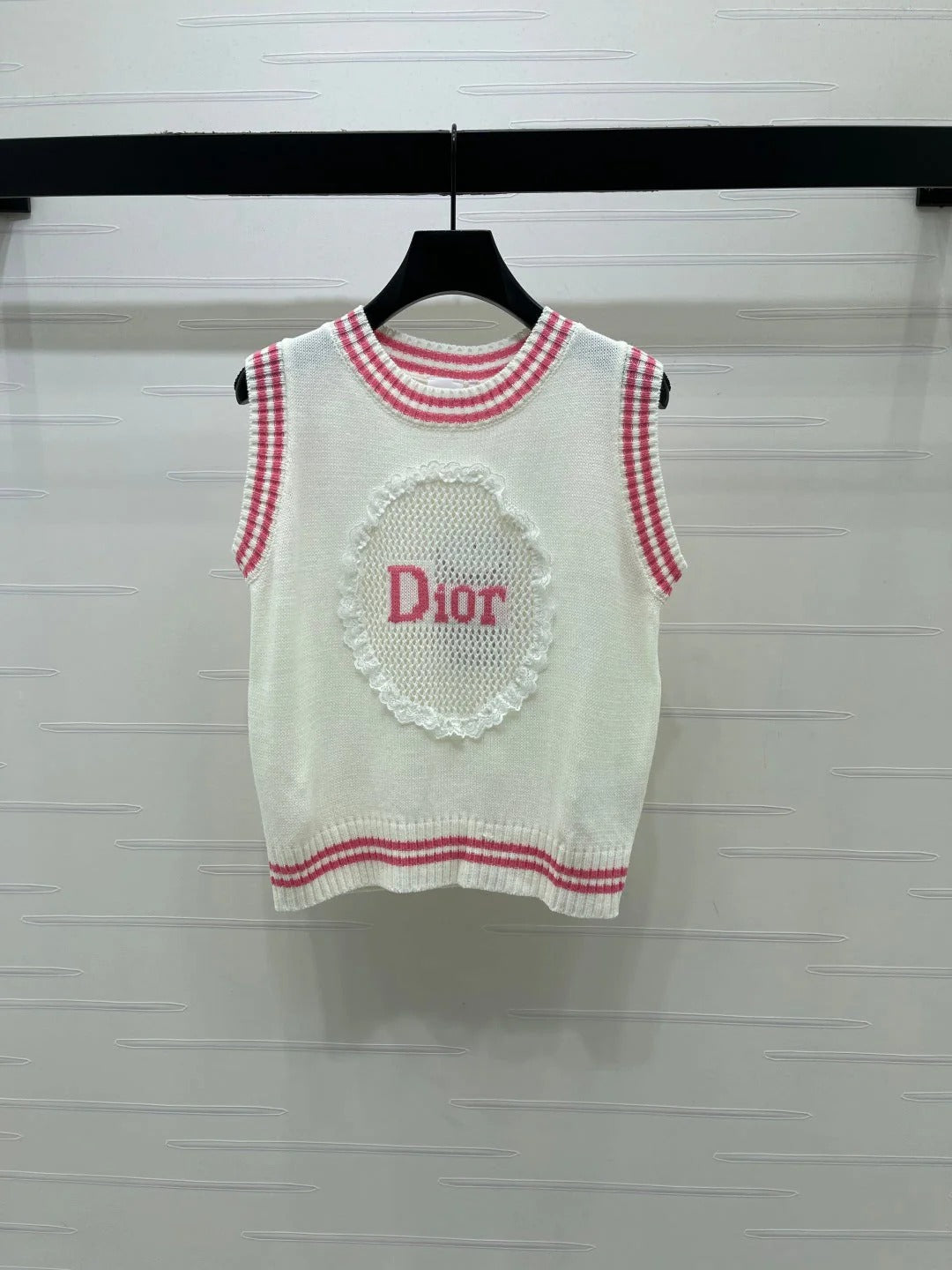 Dior 2026 Embroidered Knit Vest Cotton Wool 380824