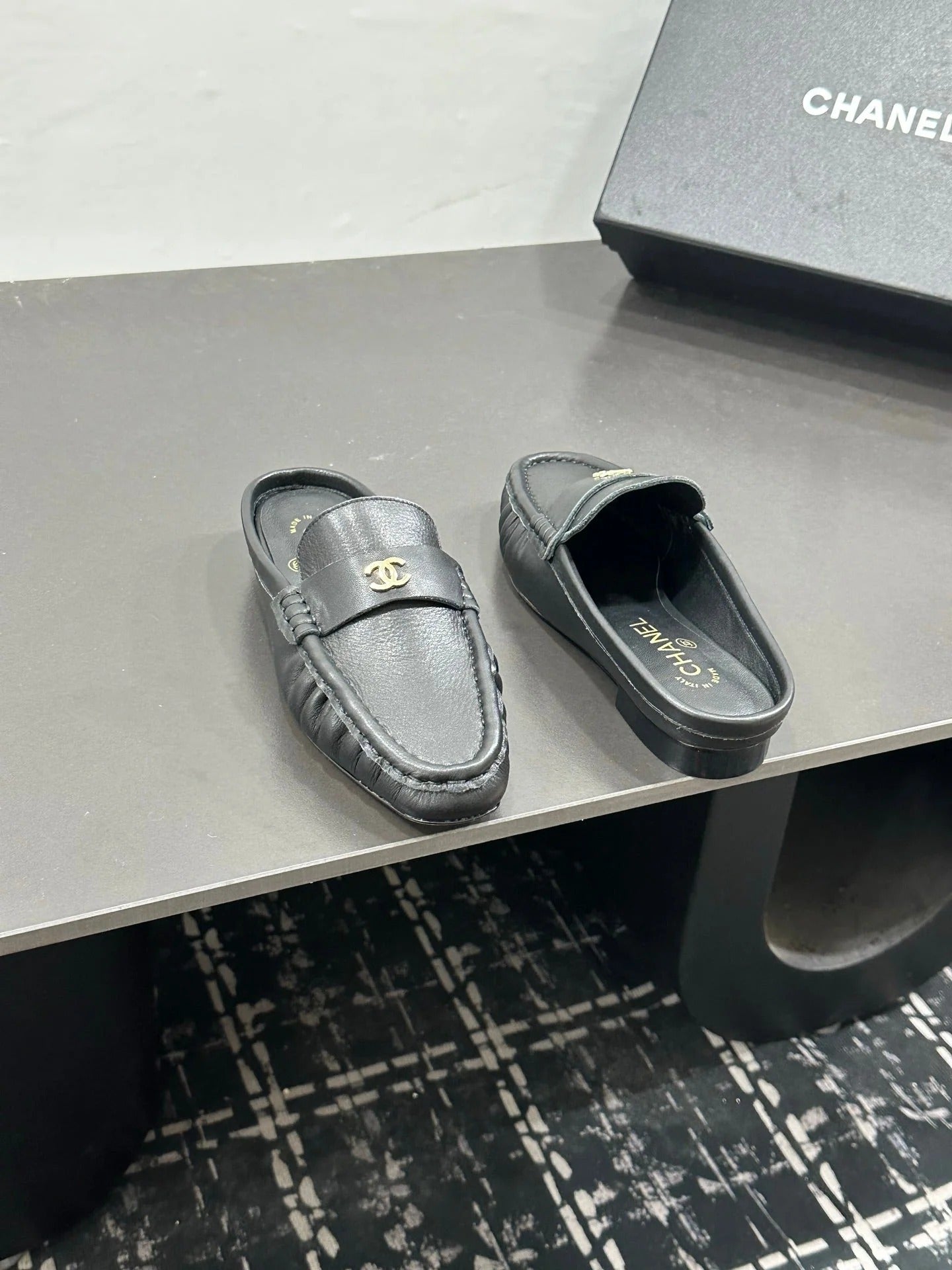 Chanel 2026 Double C Metal Logo Mules Leather Sheepskin 832551