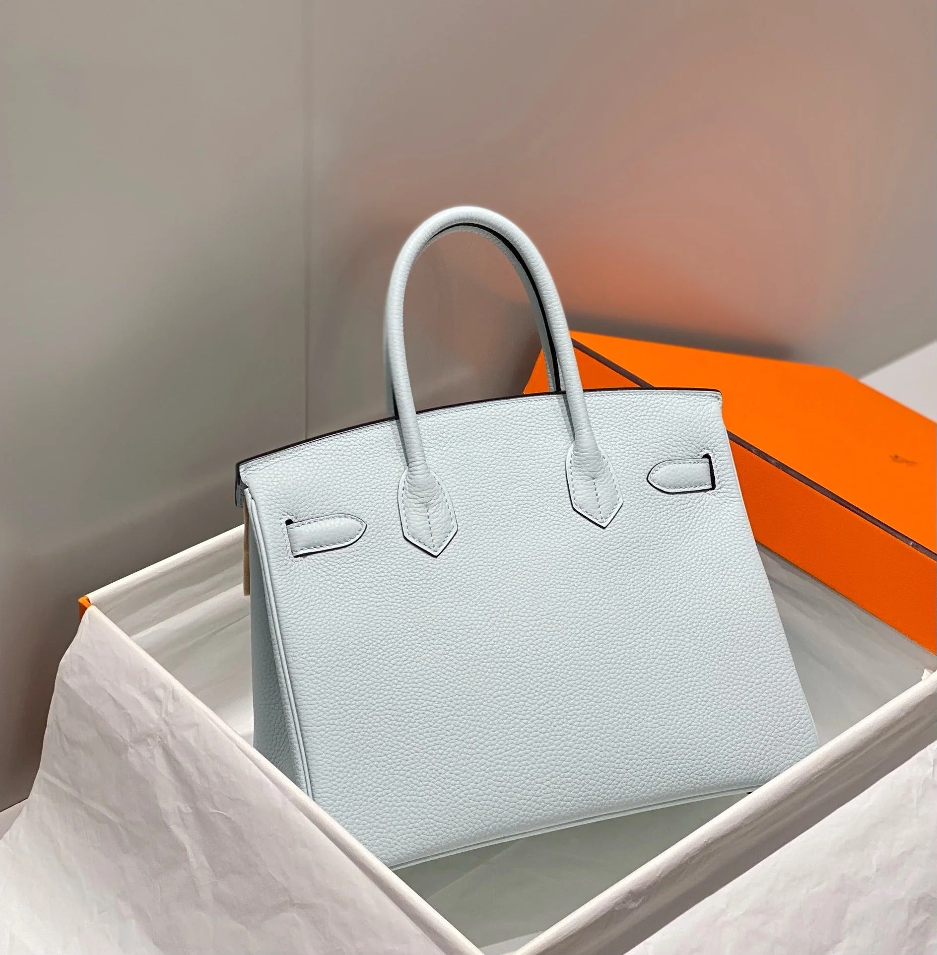 Hermes 2026 Birkin Bag 30cm Blue Togo Calfskin With Gold Hardware