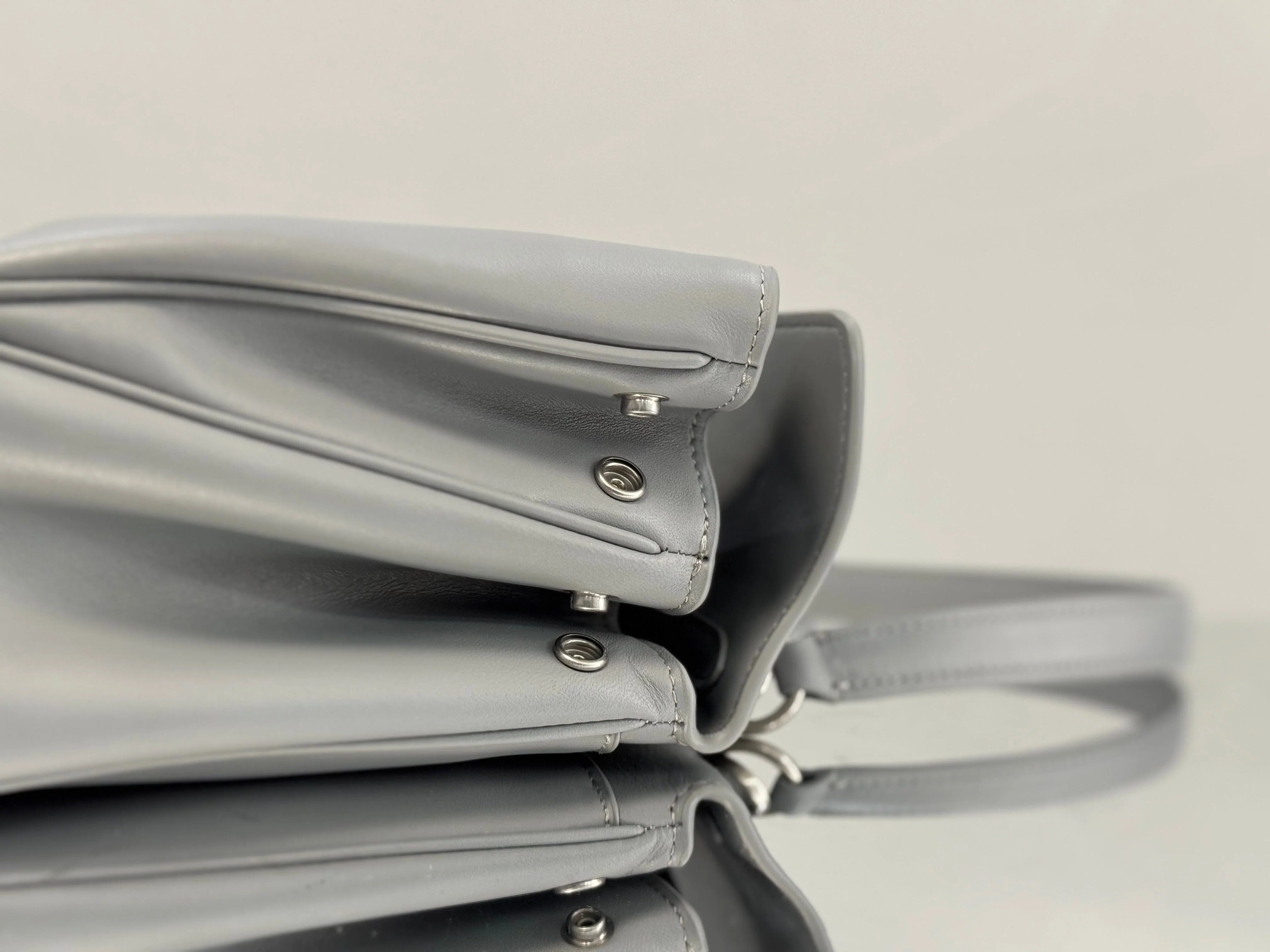 Balenciaga Mini Bag 22 Gray Calfskin Sliver Hardware