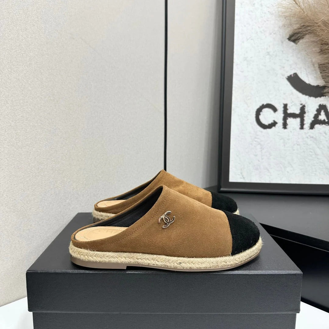 Chanel 2026 Double C Logo Mules Leather Sheepskin 822928