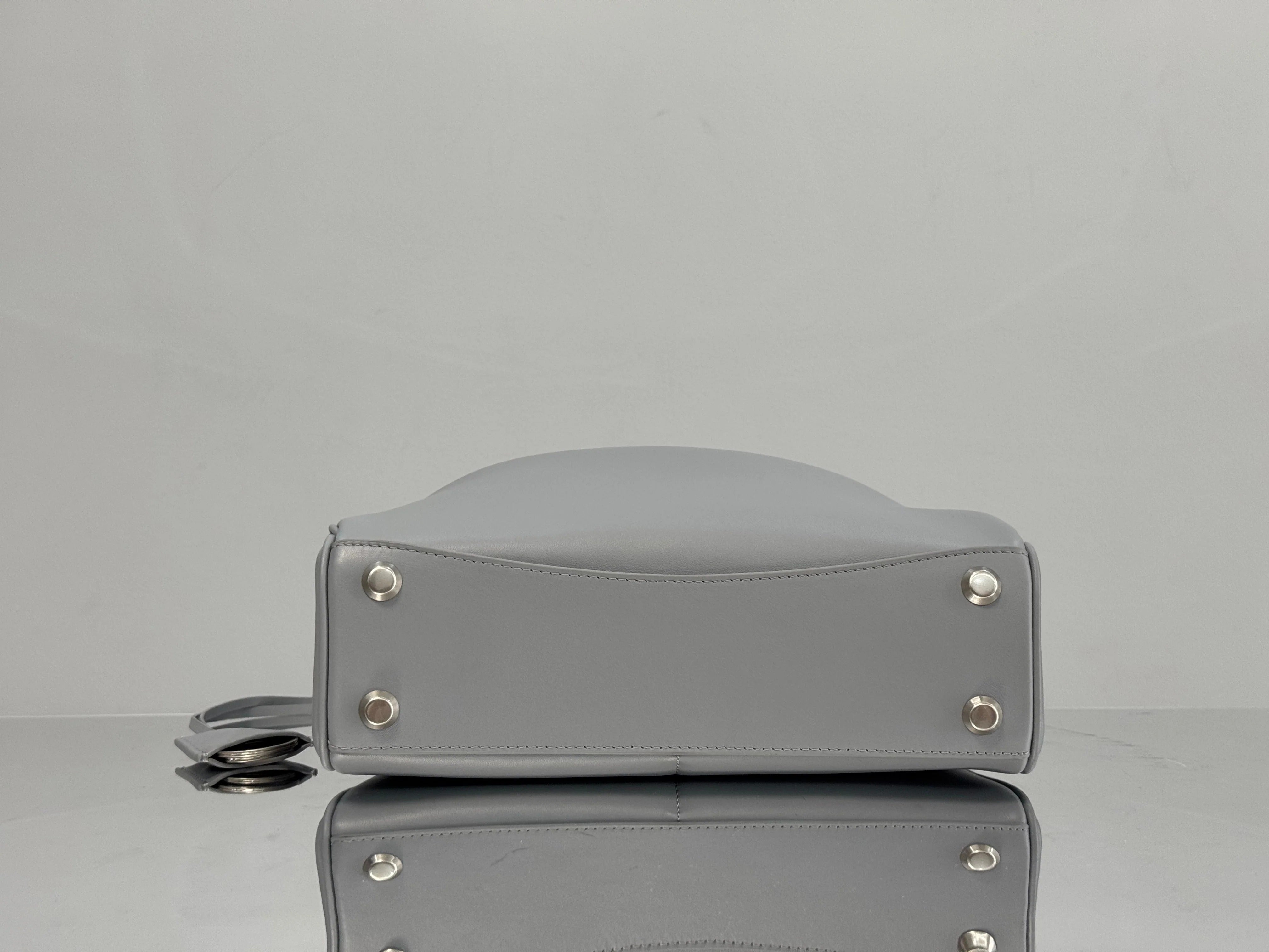 Balenciaga Mini Bag 22 Gray Calfskin Sliver Hardware