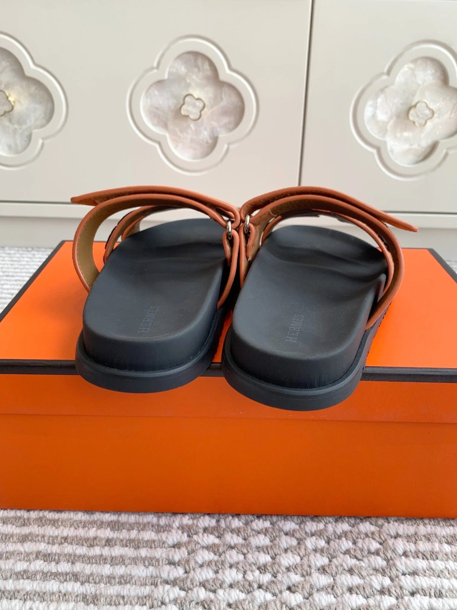 Hermes 2026 Chypre Sandal With Leopard Print Suede Leather 982197
