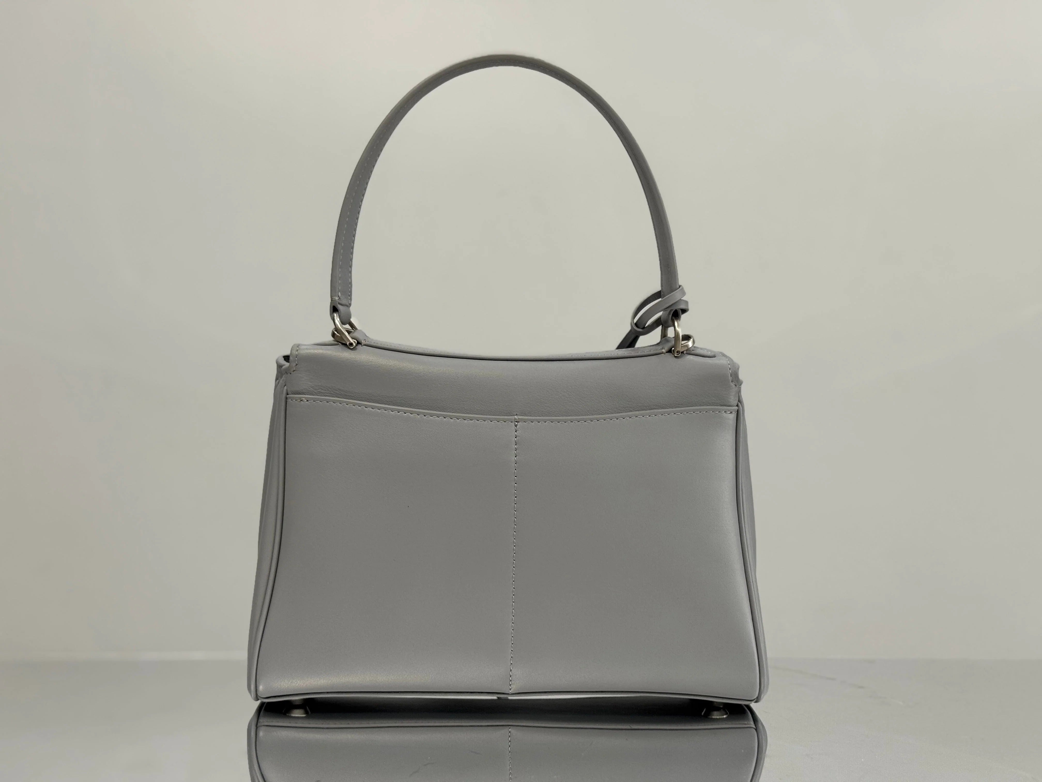 Balenciaga Mini Bag 22 Gray Calfskin Sliver Hardware