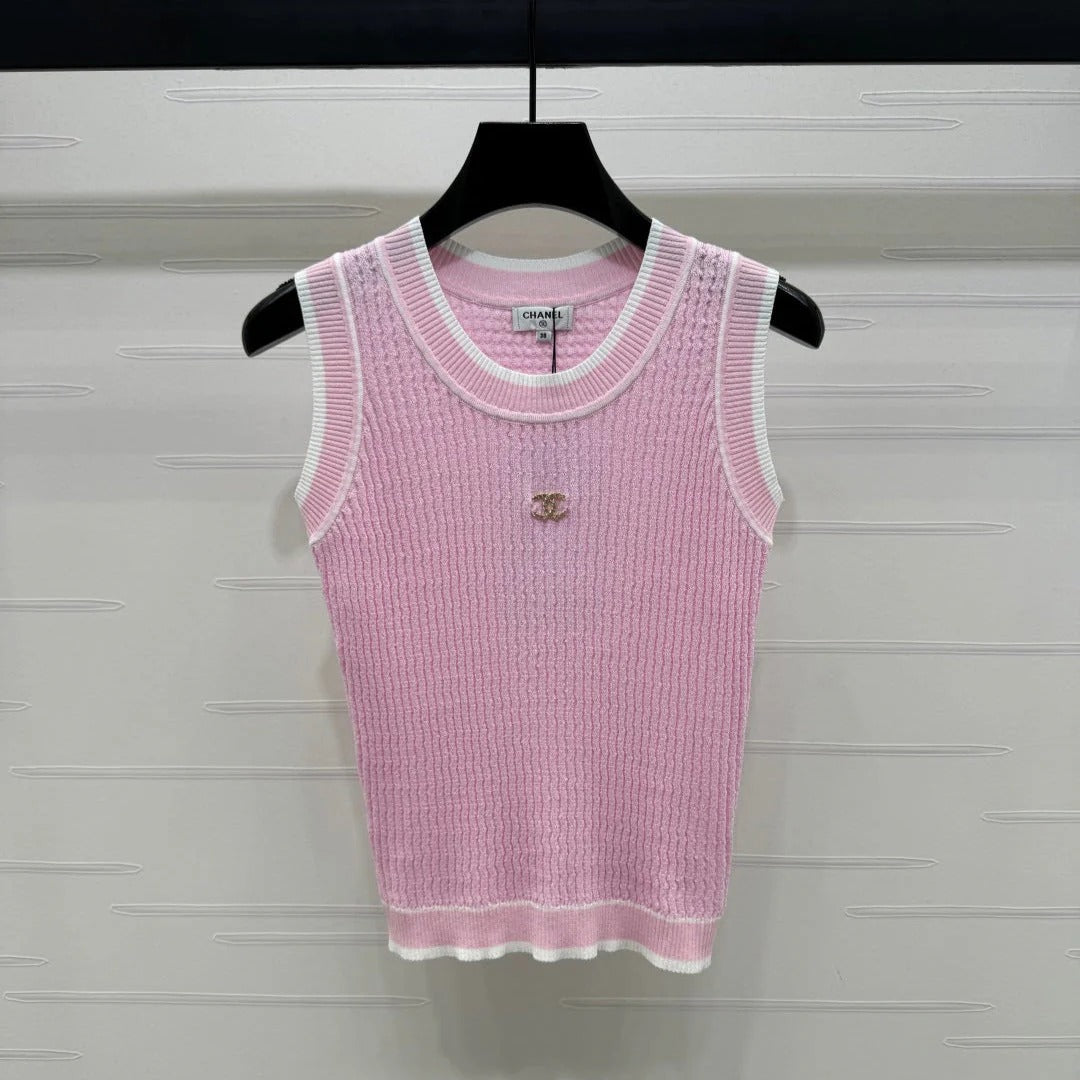CHANEL 25S ROUND NECK KNIT TANK TOP 264253