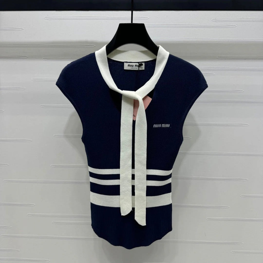 MIU 25S ICE STRIPE KNIT VEST 2264118