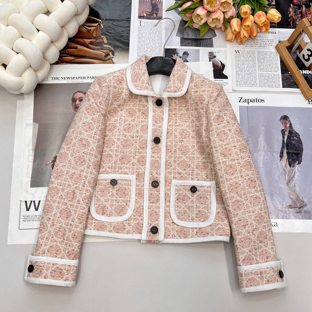 CD 25 Plaid Jacket Pink Mix White Cotton Wool