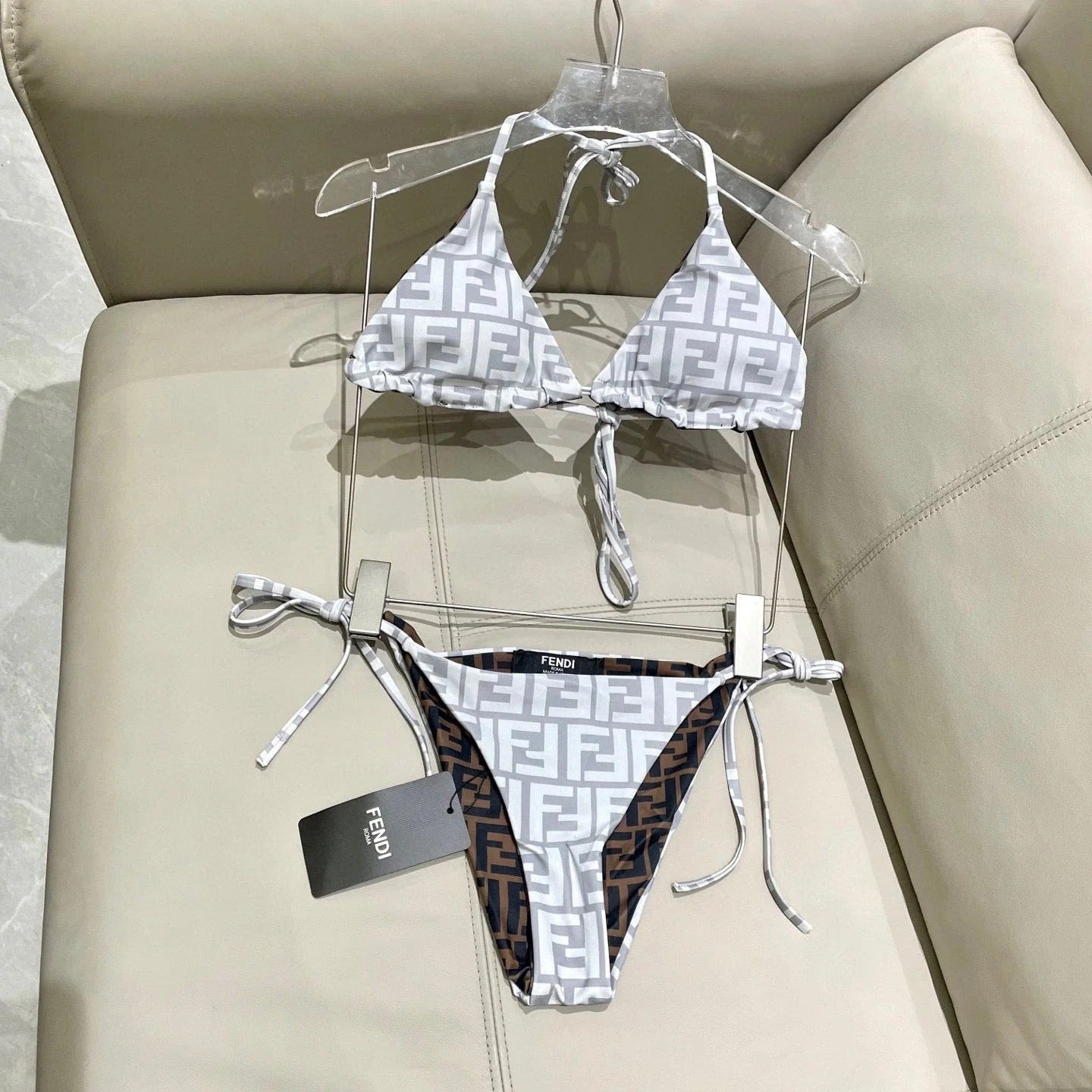 FENDI BIKINI 25S TWO PIECE IN GRAY 742663