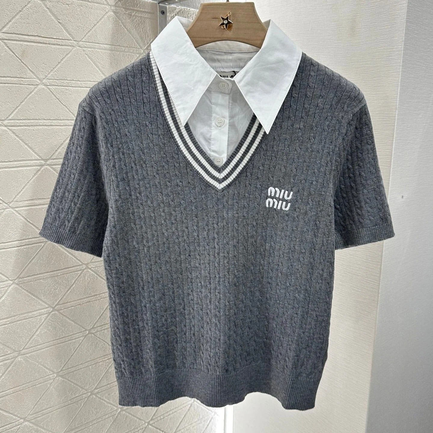 MIU 25S TWO PIECE KNIT JACKET 265538