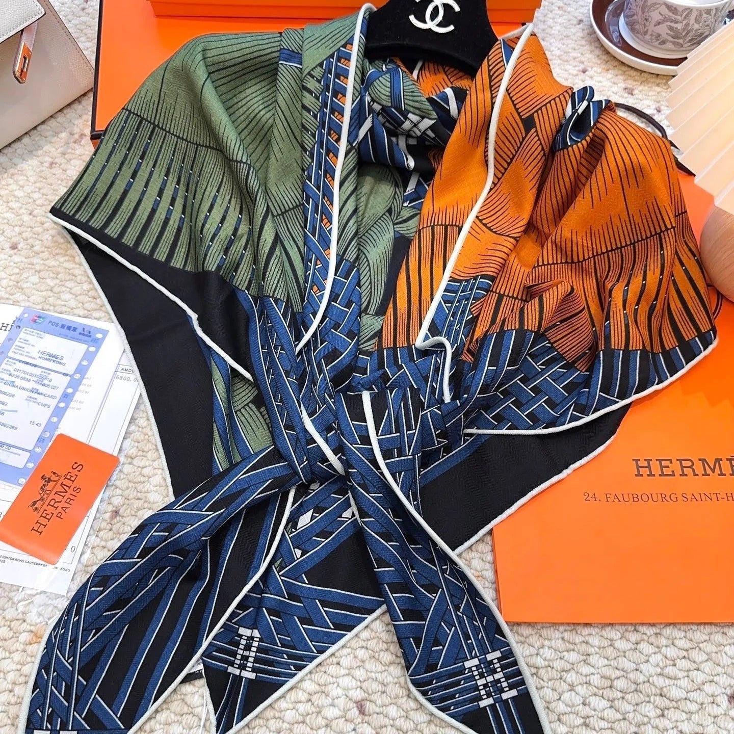 HERMES 25S SCARF 140 IN CASHMERE SILK 854526