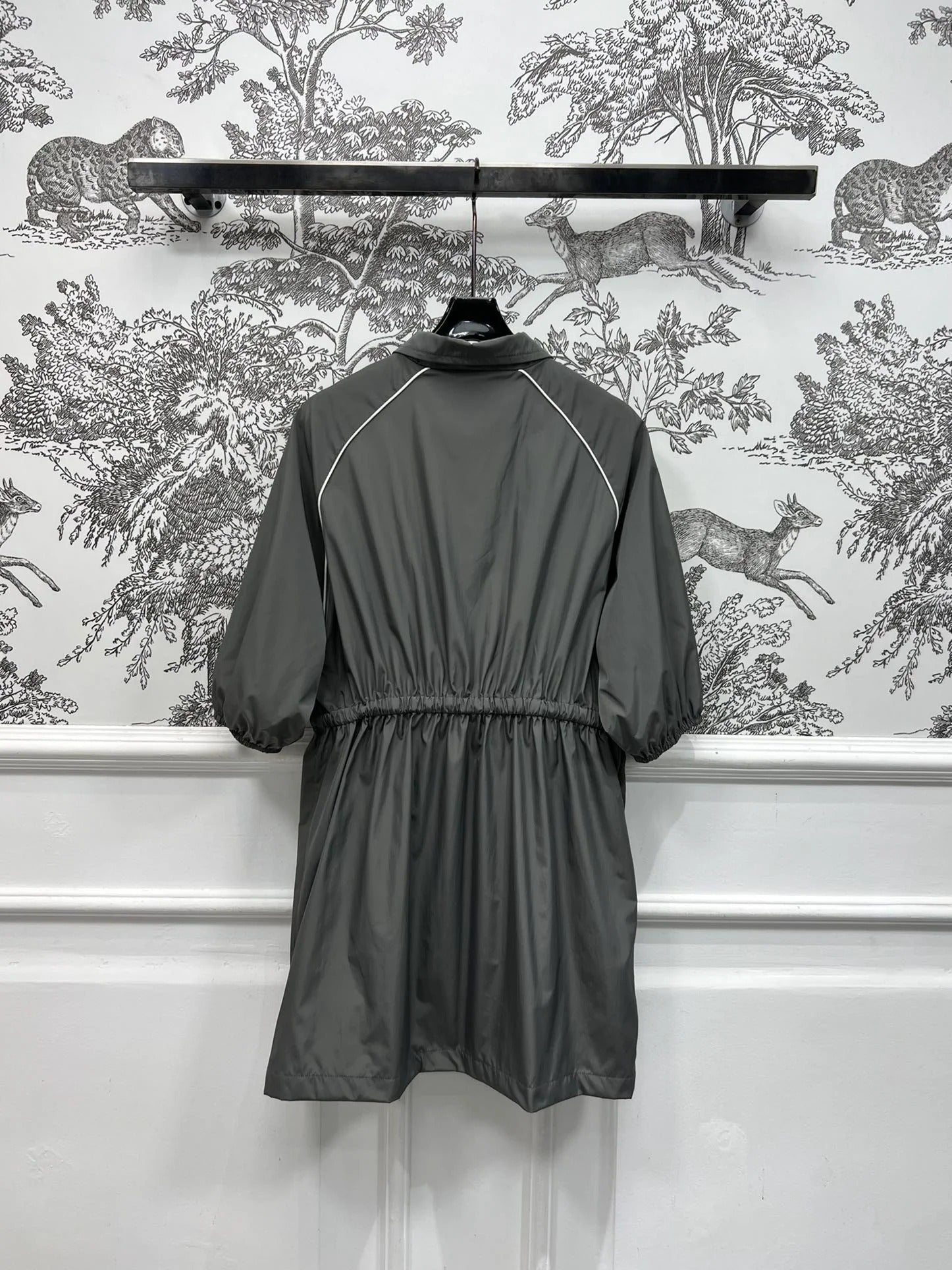 MIU 25S HOODED JACKET GREY IN NYLON 263119