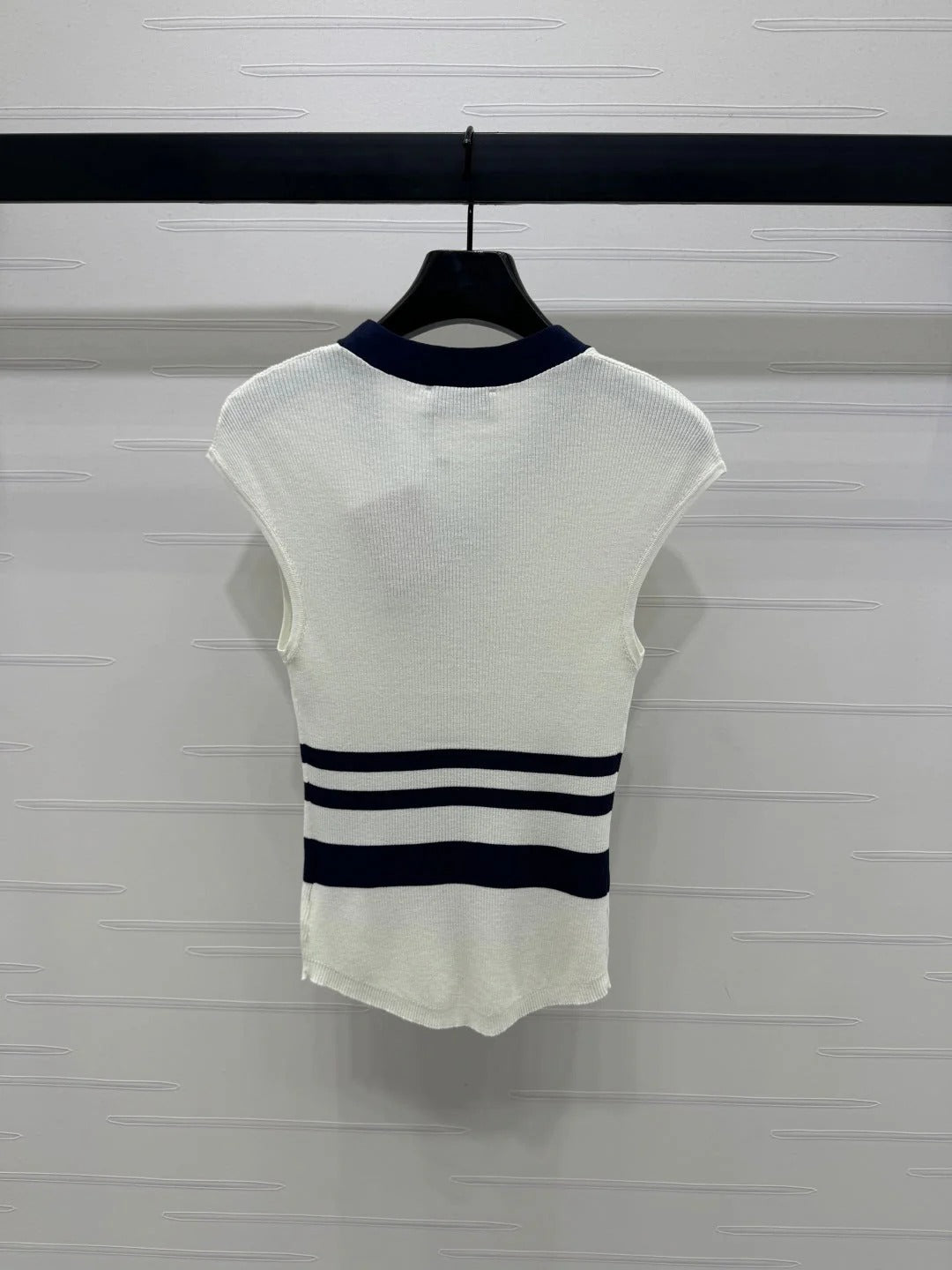 MIU 25S ICE STRIPE KNIT VEST 264114