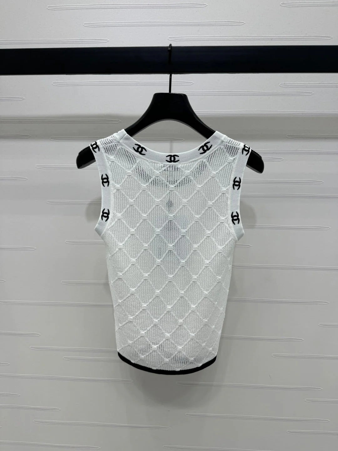 CHANEL 25S DIAMOND HOLLOW KNIT VEST 264033