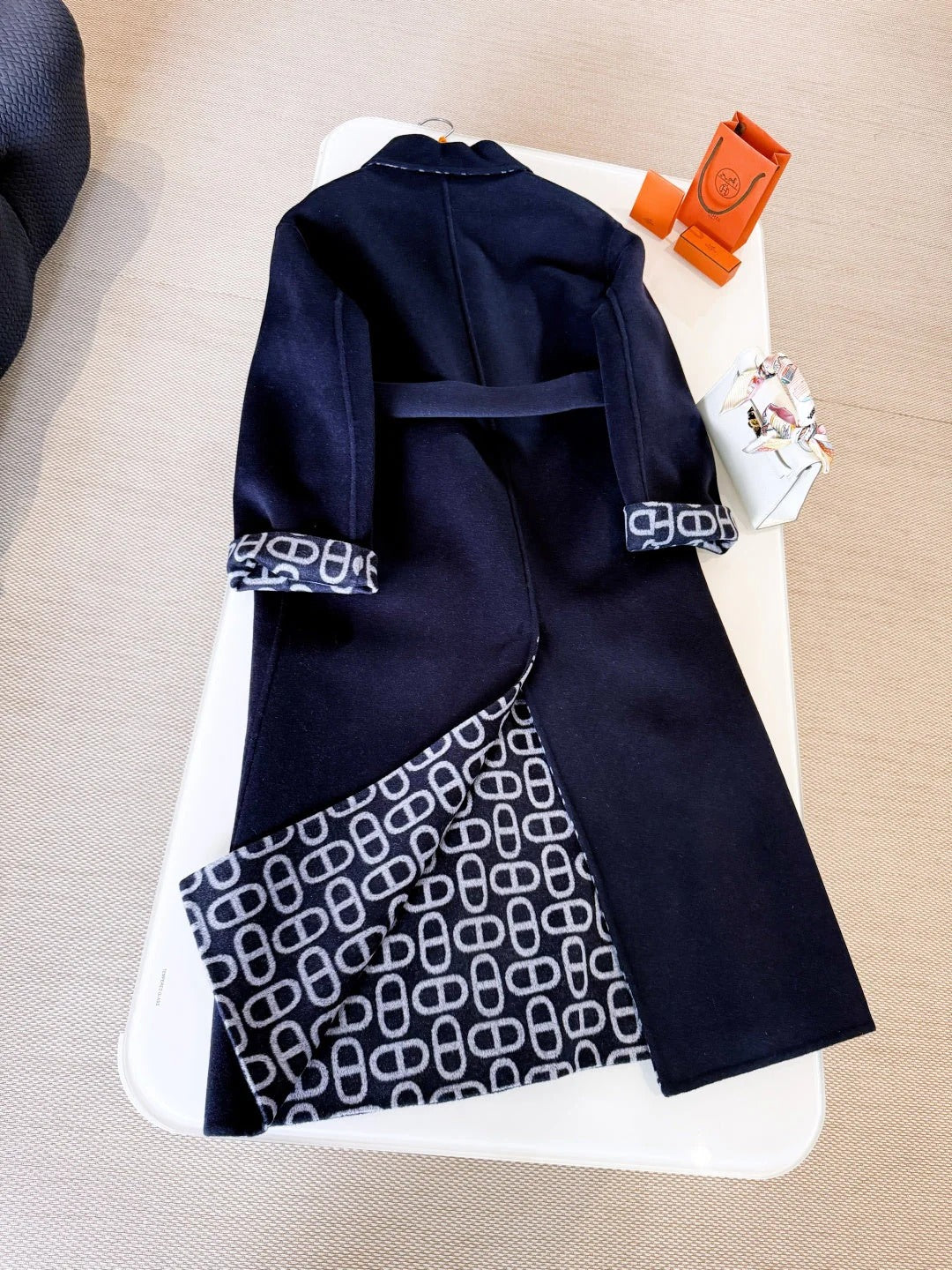 HERMES 25S BELTED CASHMERE PEACOAT 269