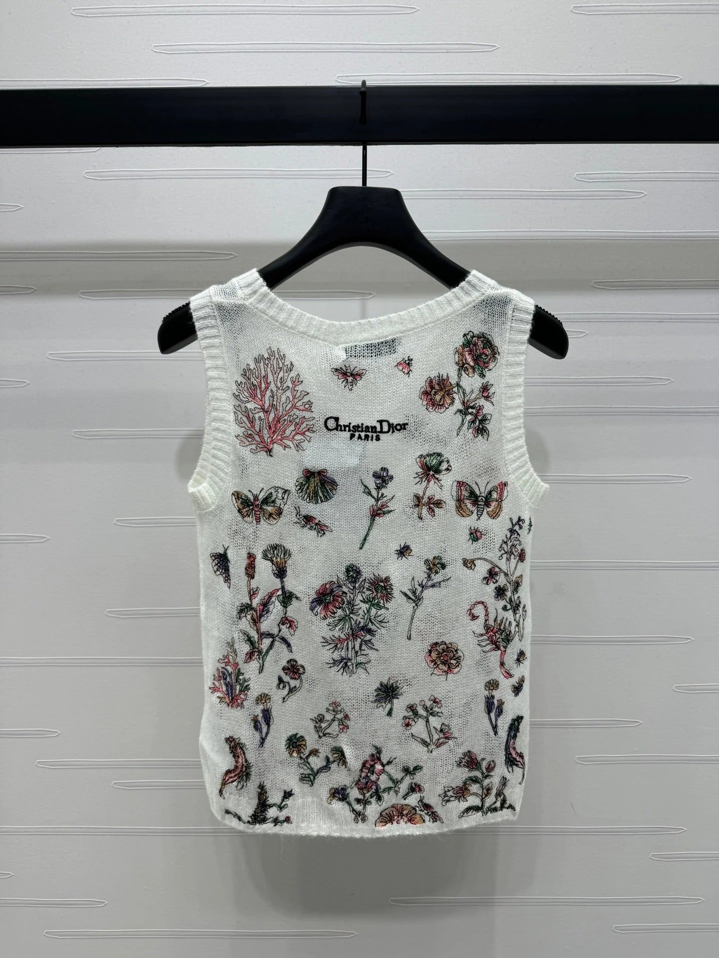 DIOR FLORAL EMBROIDERED KNITTED TANK TOP 276693