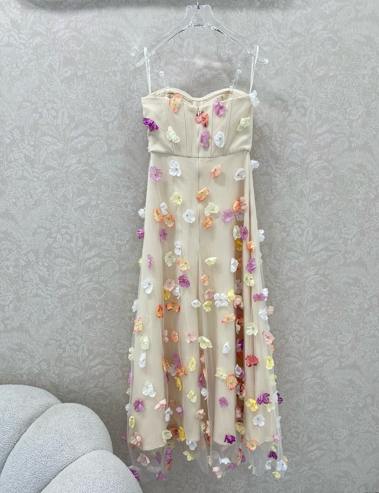 ZIMMERMANN TUBE DRESS WITH 3D FLORAL PATTERN 275124