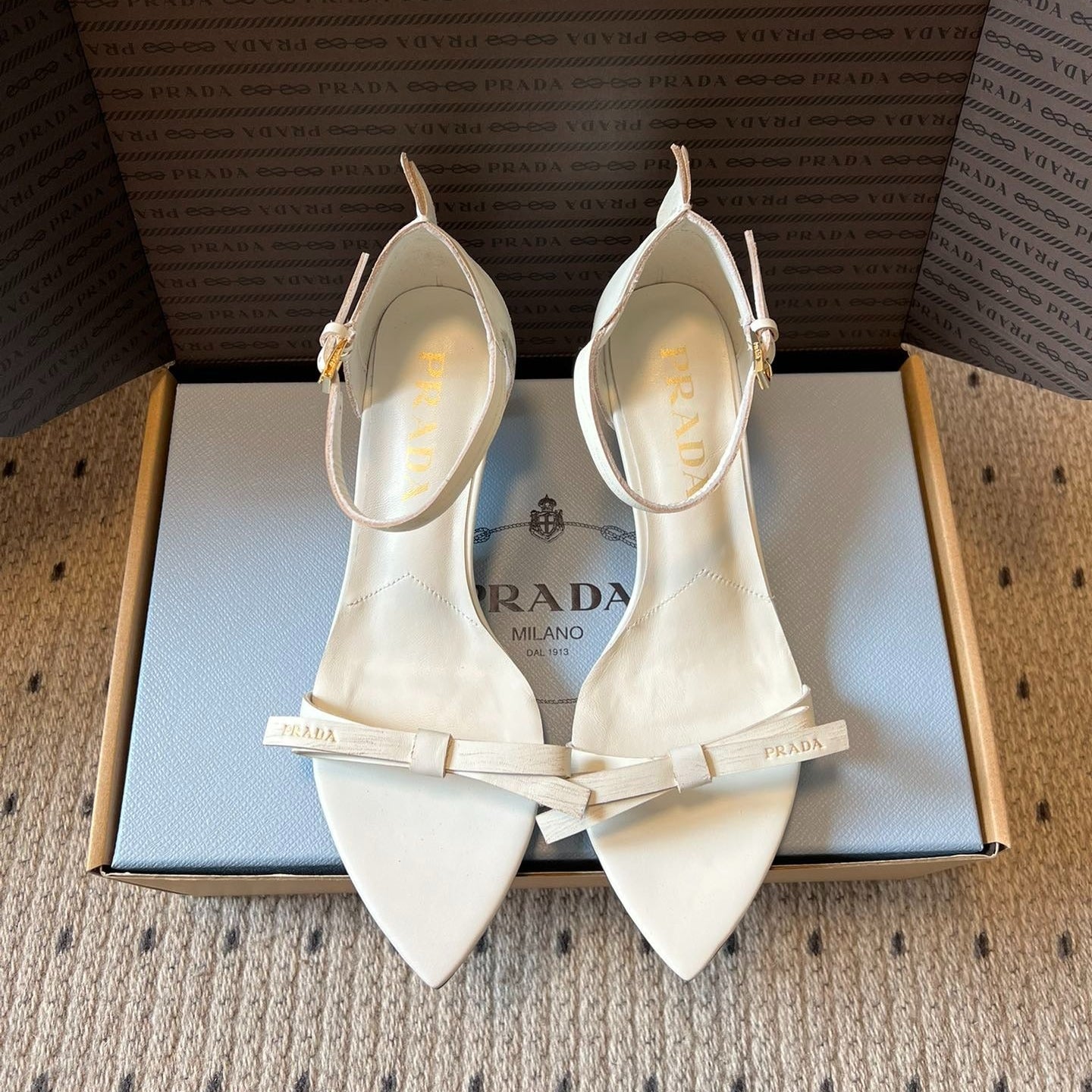 PRA 26S High-Heeled Sandals 60 White Cowhide 627447