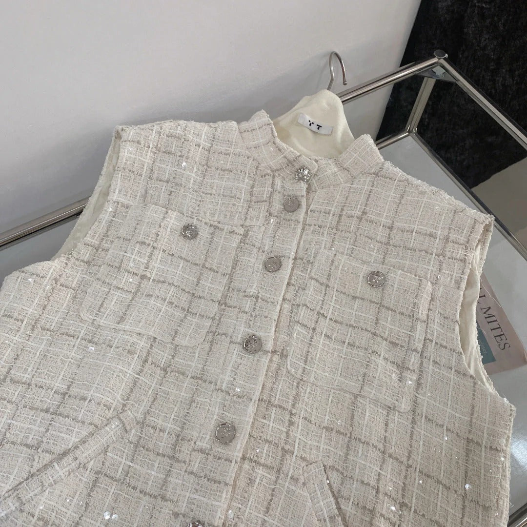 CHANEL BLAZER WOOL FELT TWEED BLAZER 265957