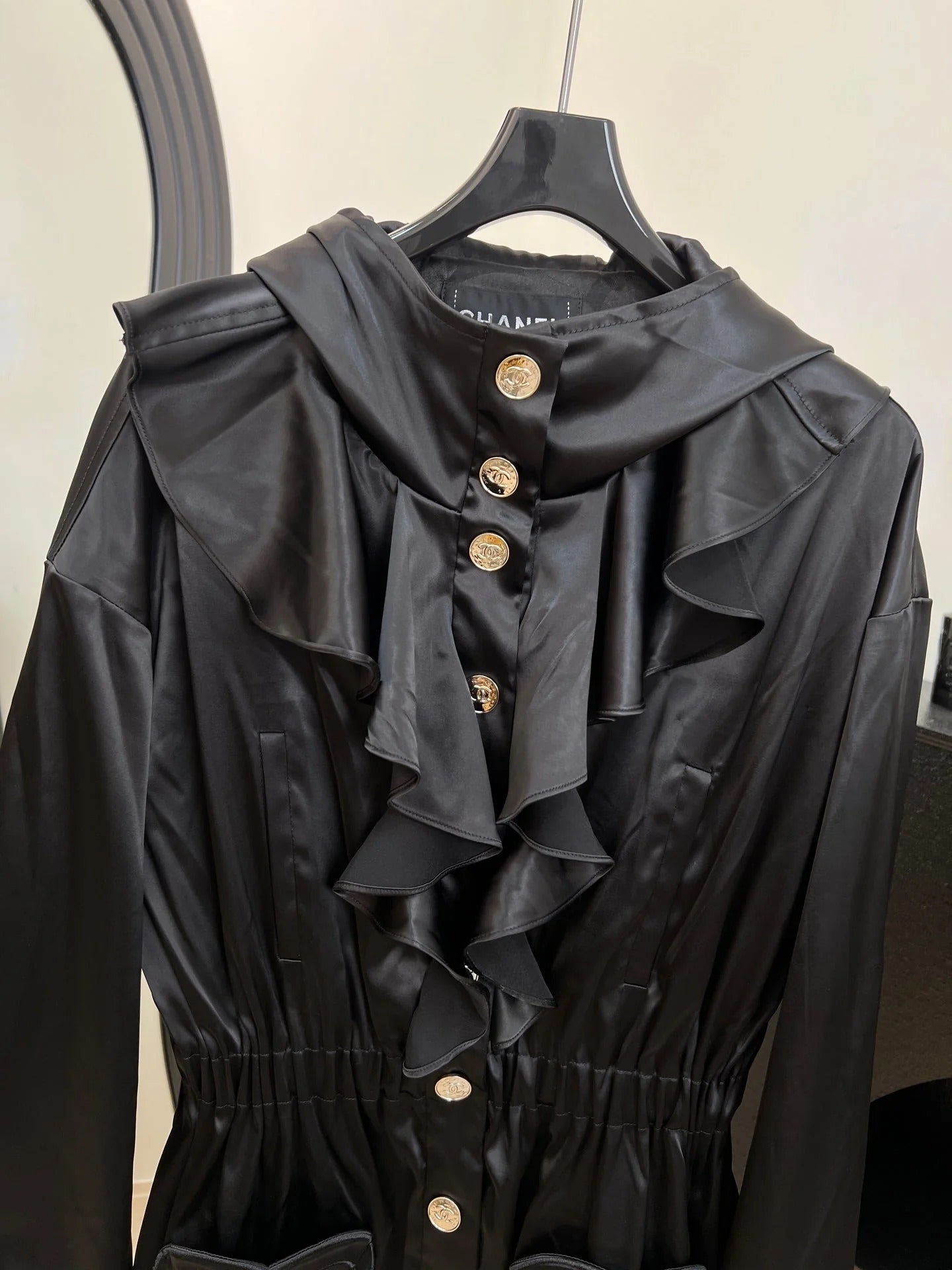 CHANEL 25S HOODED JACKET WITH LACE TRIM 408