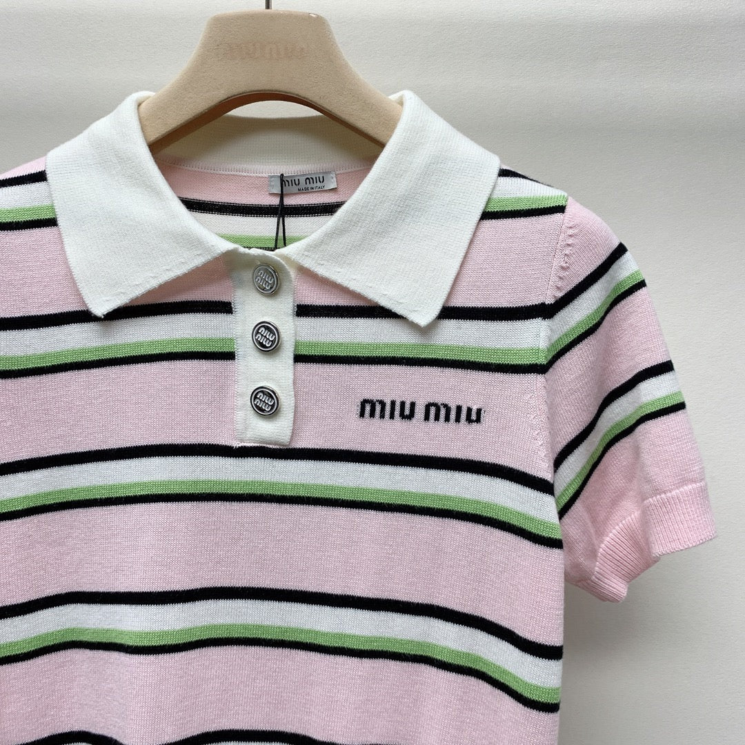 MIUMIU KNIT POLO SHIRT 268103