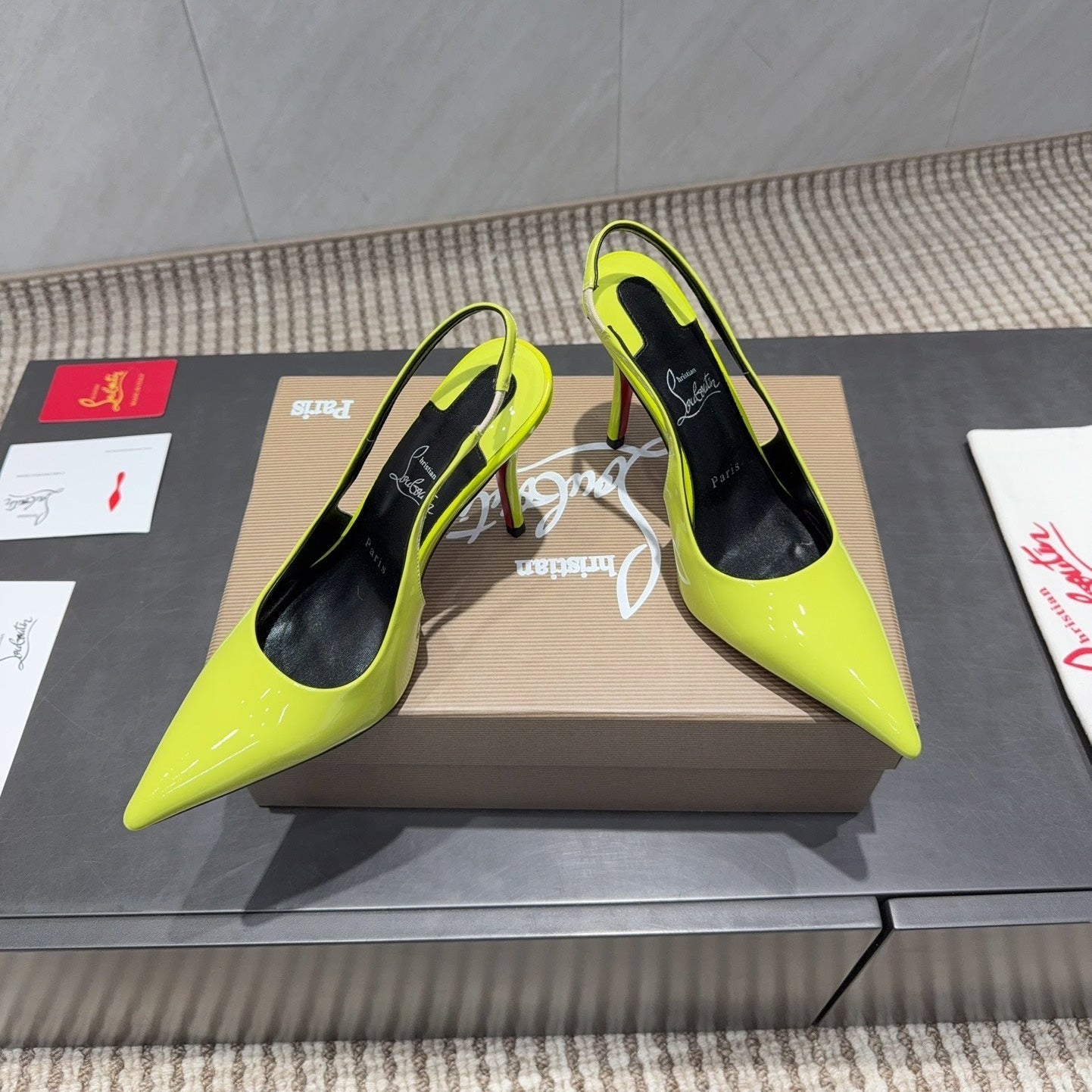 CL 2026 Kate Sling 100 Slingback Fluo-yellow Patent Leather 613988