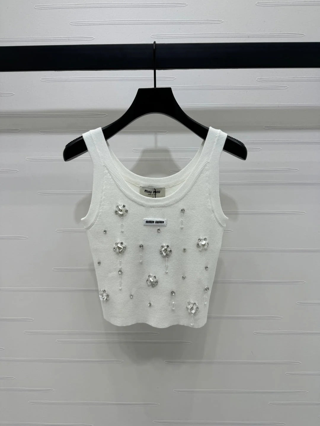 MIUMIU EMBELLISHED KNIT TOP 269491