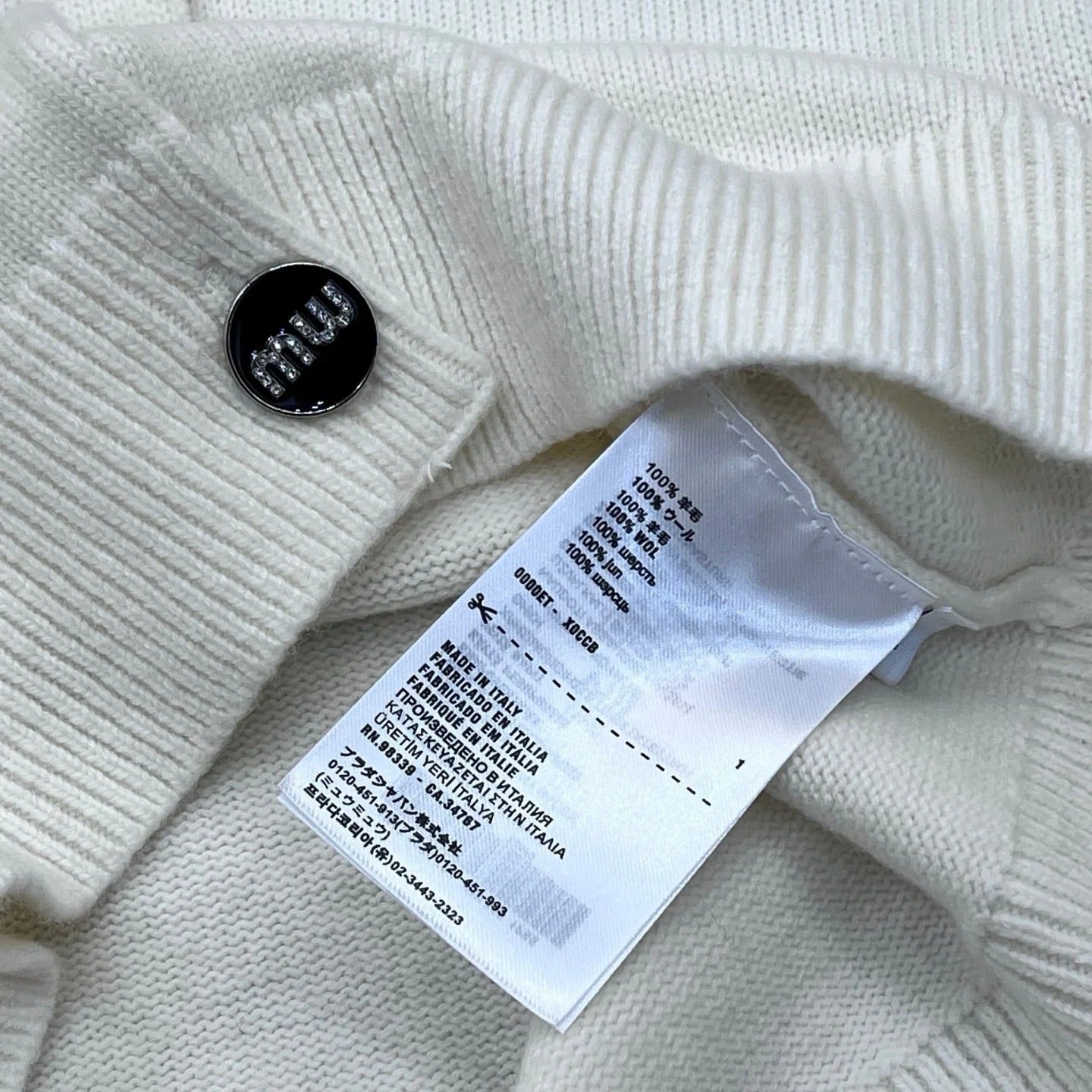 MIUMIU SHORT-SLEEVE KNIT TOP STYLE 257
