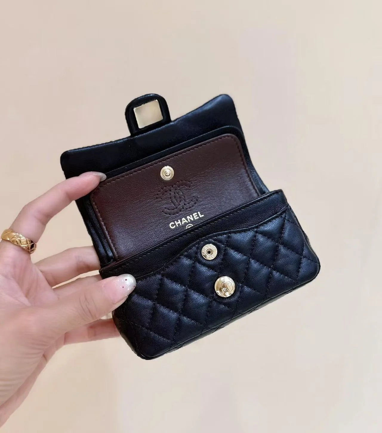 Chanel Mini Bag Black Sheepskin