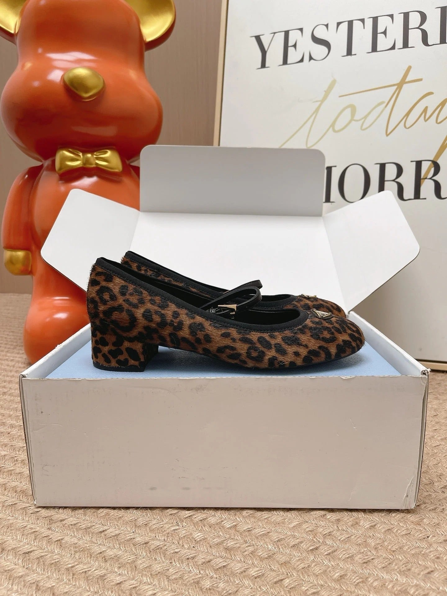 Prada 2026 Ballet Flat Leopard Calf Hair 854615