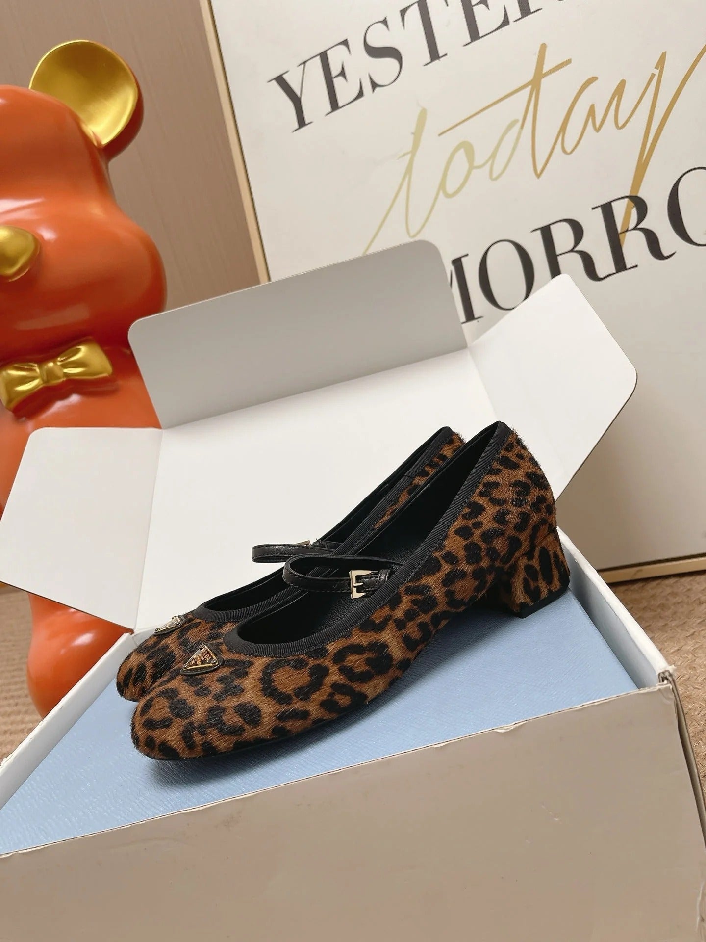 Prada 2026 Ballet Flat Leopard Calf Hair 854615