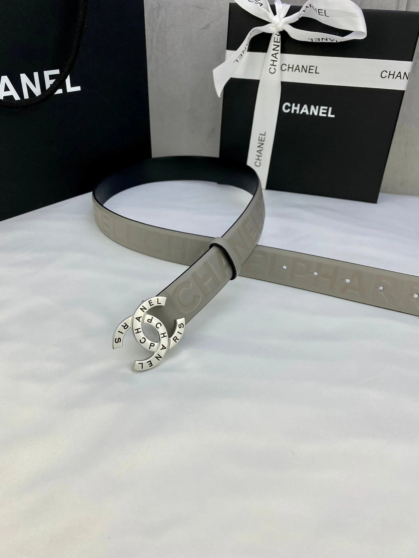 CC Women's Belt 3.0CM Charcoal Grey Cowhide 586500