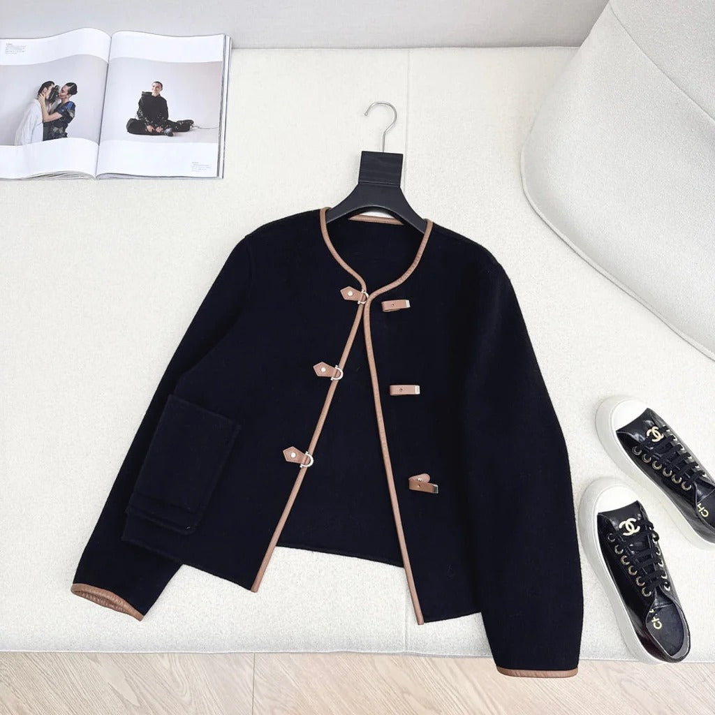 HERMES 25S REVERSIBLE SHORT CASHMERE COAT 128