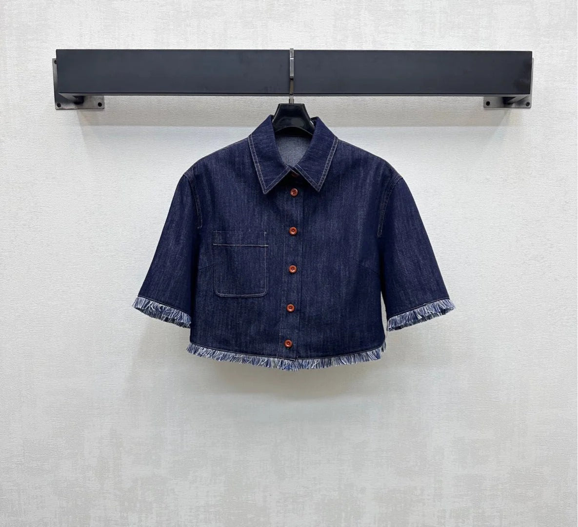 ZIMMERMAN 25S SHORT SLEEVE DENIM SHIRT 264724