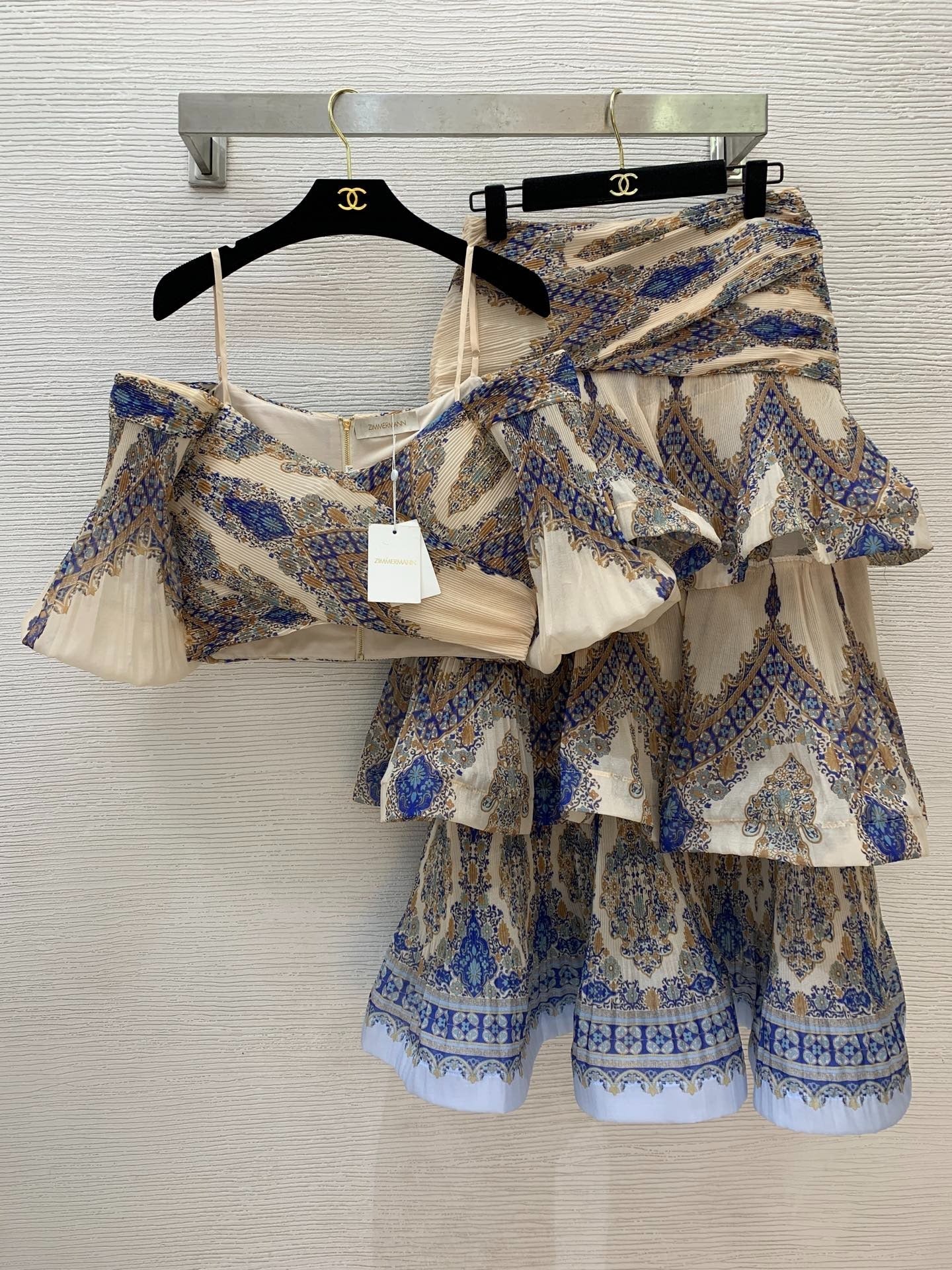 ZIMMERMANN OFF-SHOULDER TOP AND MAXI SKIRT SET 272904